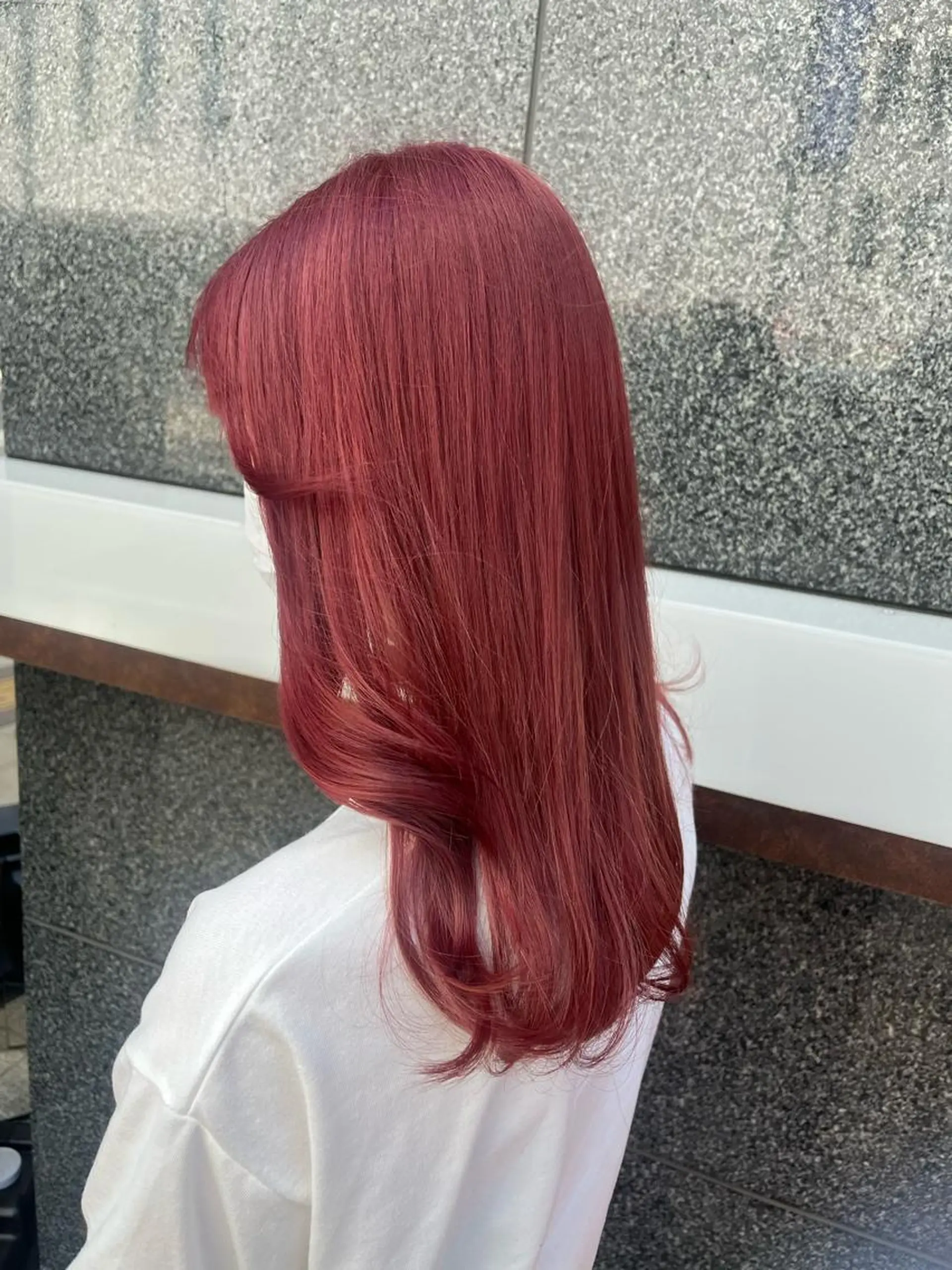 ロング カラー レッドカラー カット ヘアカラー トリートメント ヘアセット 韓国/インナーカラー 🍑YUI🍑のヘアスタイル