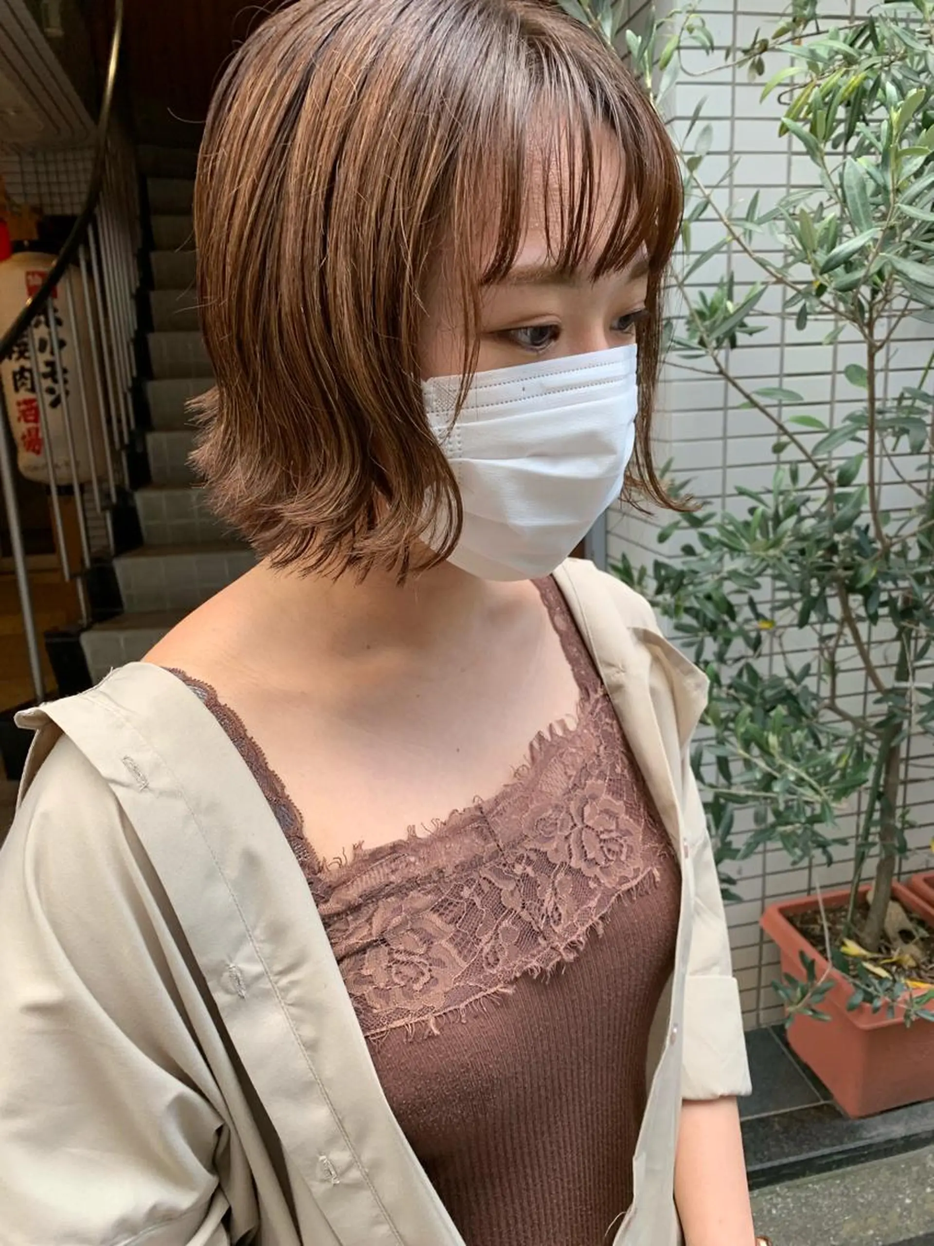 ミディアム カラー ヘアアレンジ ボブ 🫧透明感カラー/ ボブ/小笠原🪽のヘアスタイル