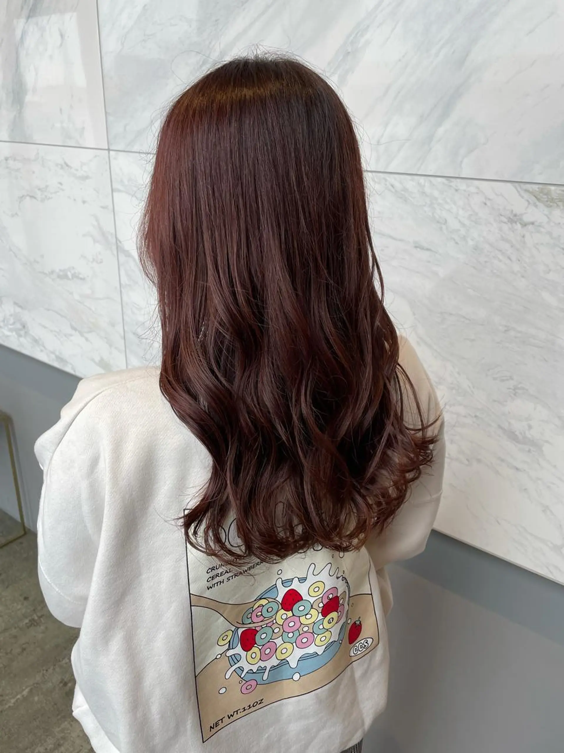 ロング カラー ブラウンカラー ピンクカラー ピンクブラウン カット ヘアカラー 茂木 結希のヘアスタイル