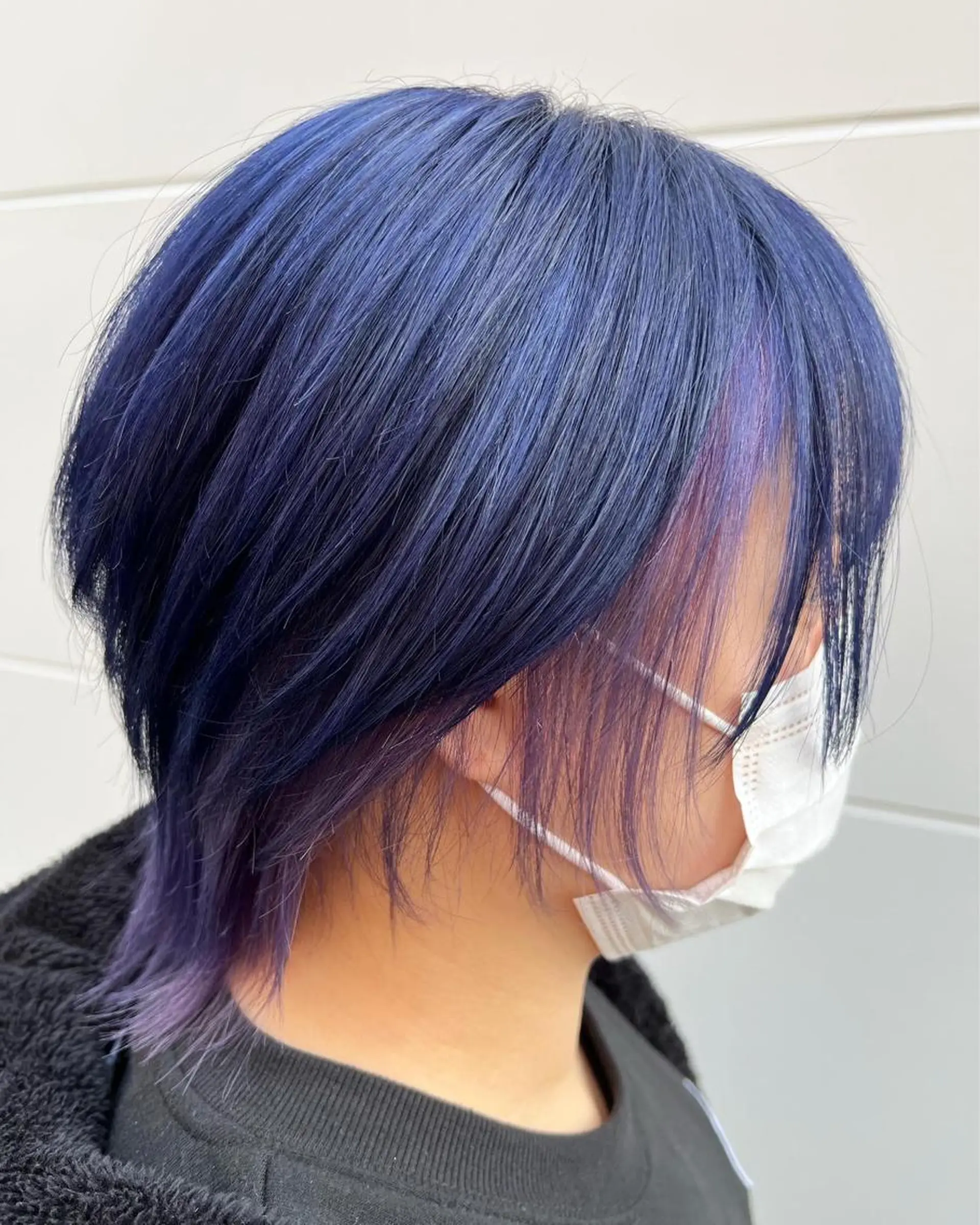 ショート カラー インナーカラー ネイビーカラー パープルカラー ウルフカット カット ヘアカラー まさき✂︎ブリーチ／ デザインカラーのヘアスタイル