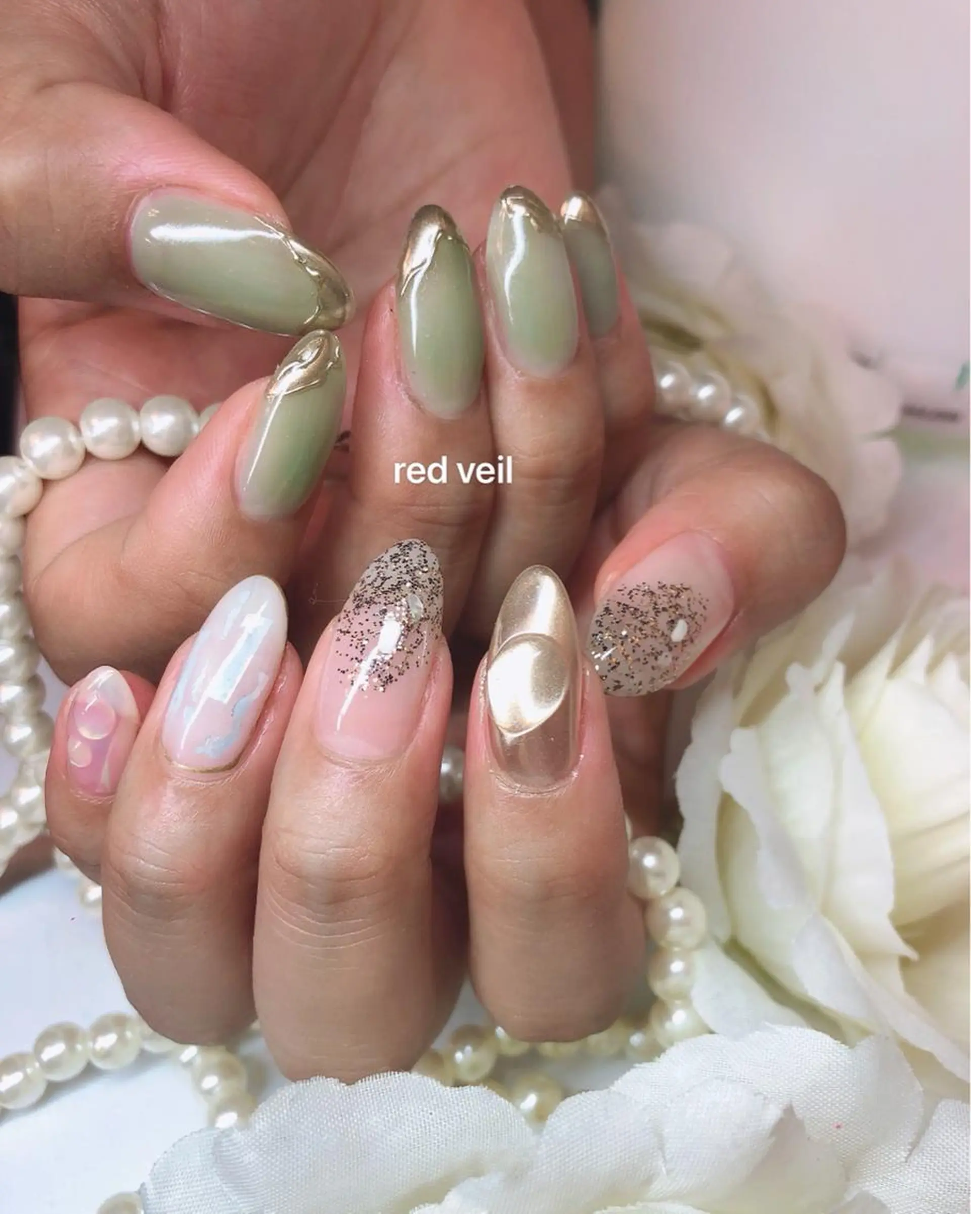 セミロング ネイル ハンドネイル 長さ出し専門 nynaのネイルデザイン