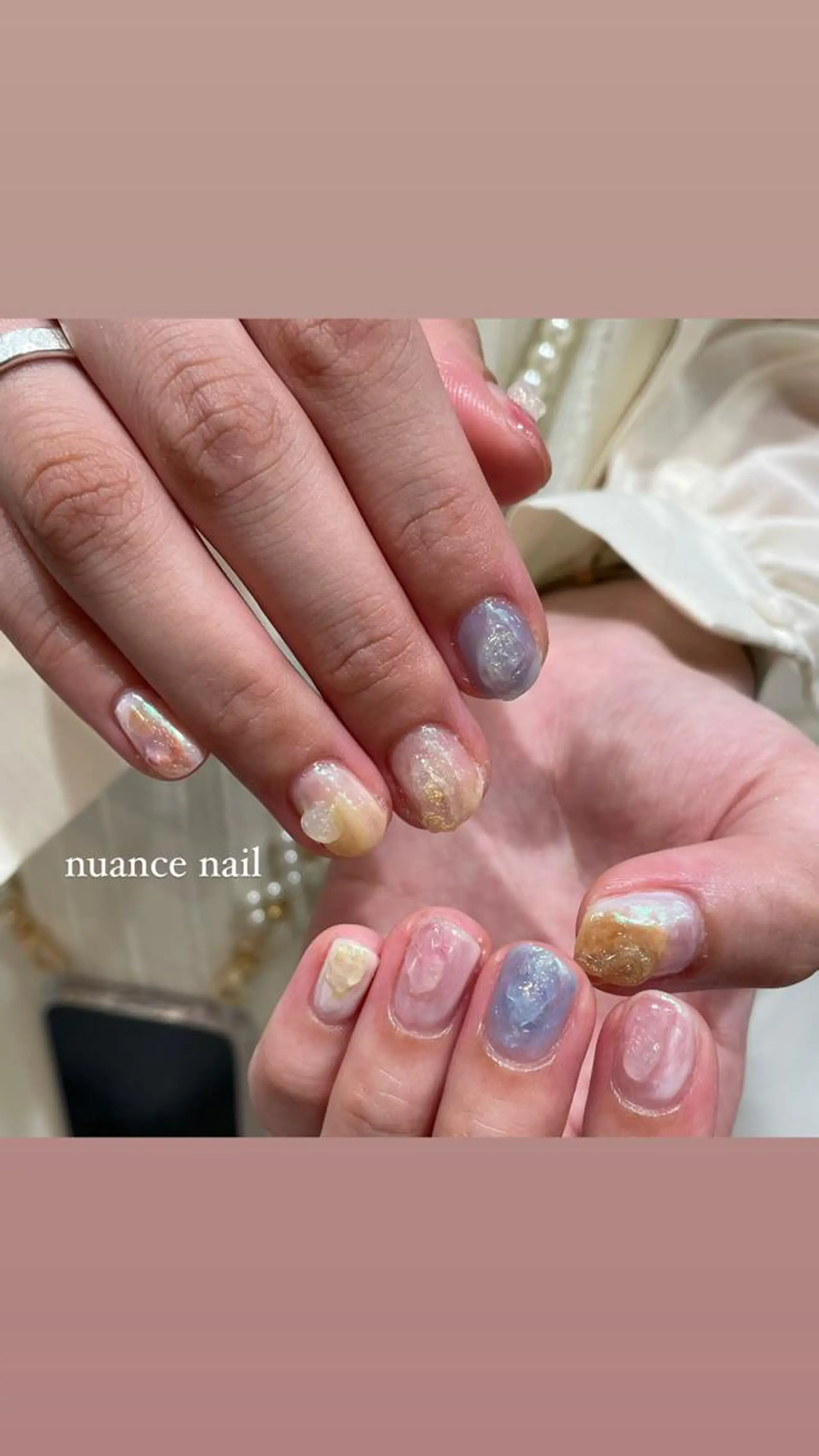 ネイル ハンドネイル 淡色ネイル 🎀moeのネイルデザイン