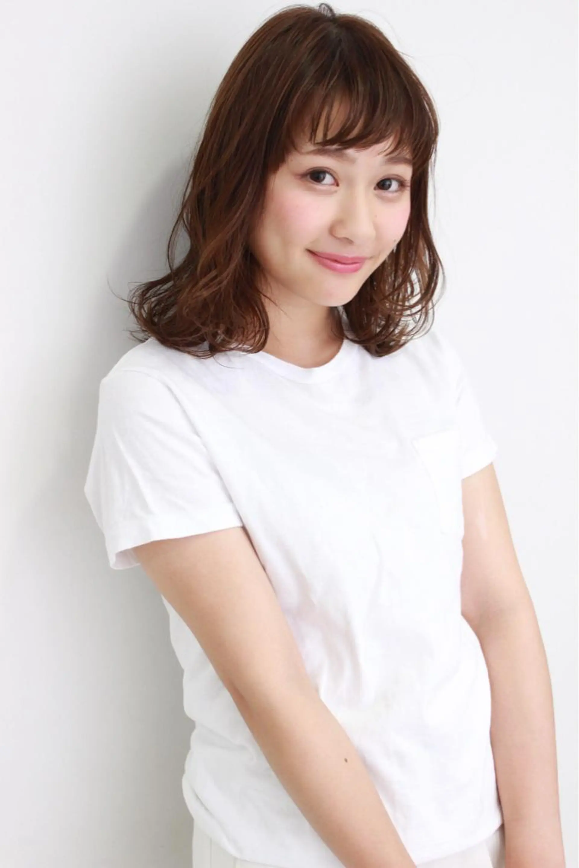 ミディアム カラー パーマ カット ヘアカラー パーマ トリートメント 透明感・艶カラー/ 坂田友梨奈のヘアスタイル