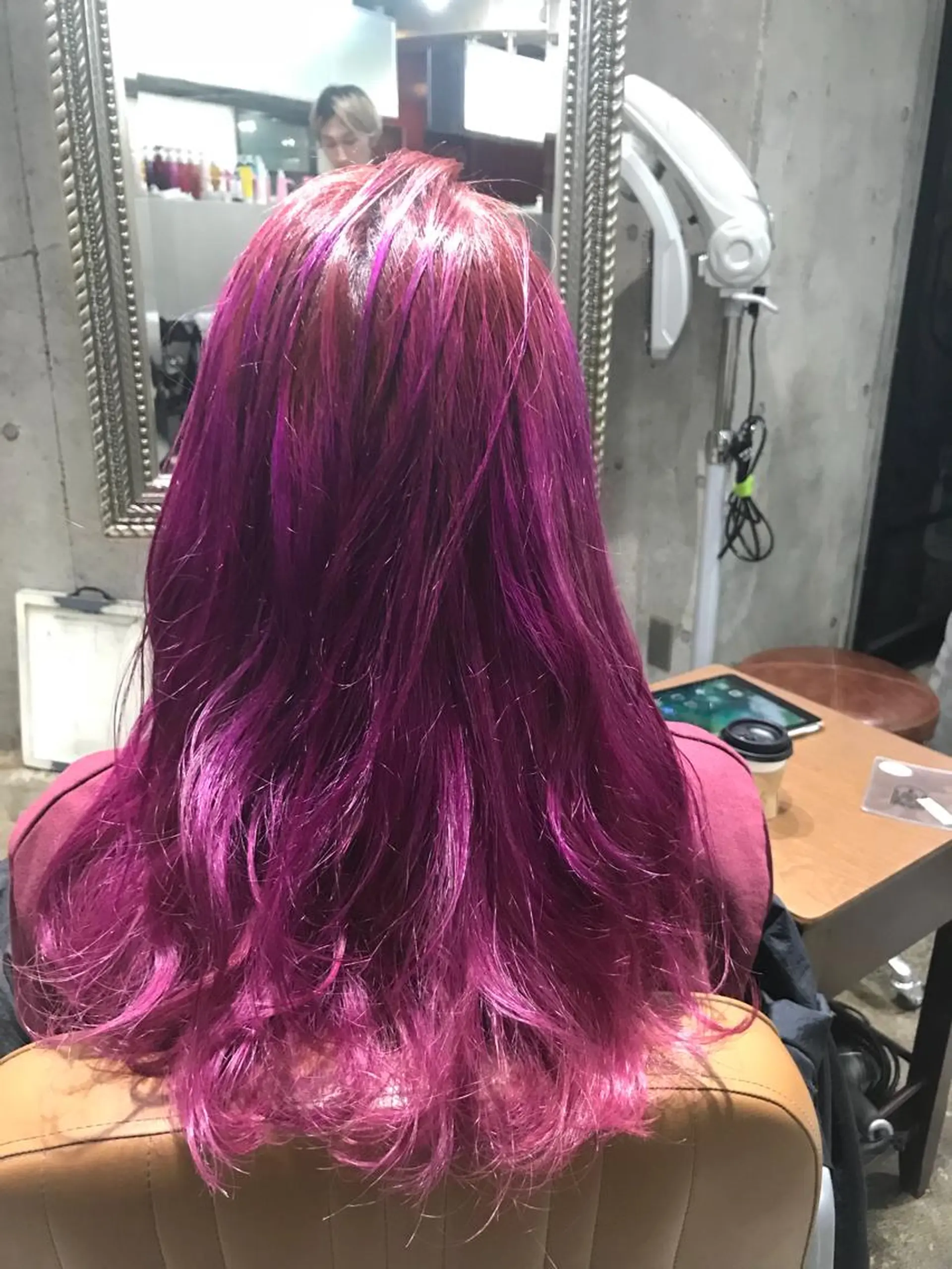 セミロング カラー パーマ ヘアアレンジ メンズ キッズ ネイル マツエク・マツパ ラベンダーカラー パープルカラー パープル サロンドミルク 原宿のヘアスタイル