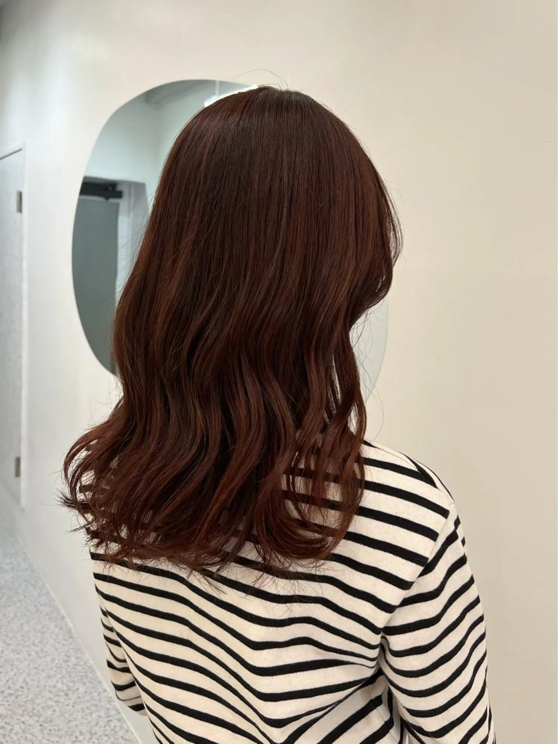 セミロング カラー ブラウンカラー ピンクカラー ピンクブラウン ヘアカラー 韓国ヘア☁️ mitsukiのヘアスタイル