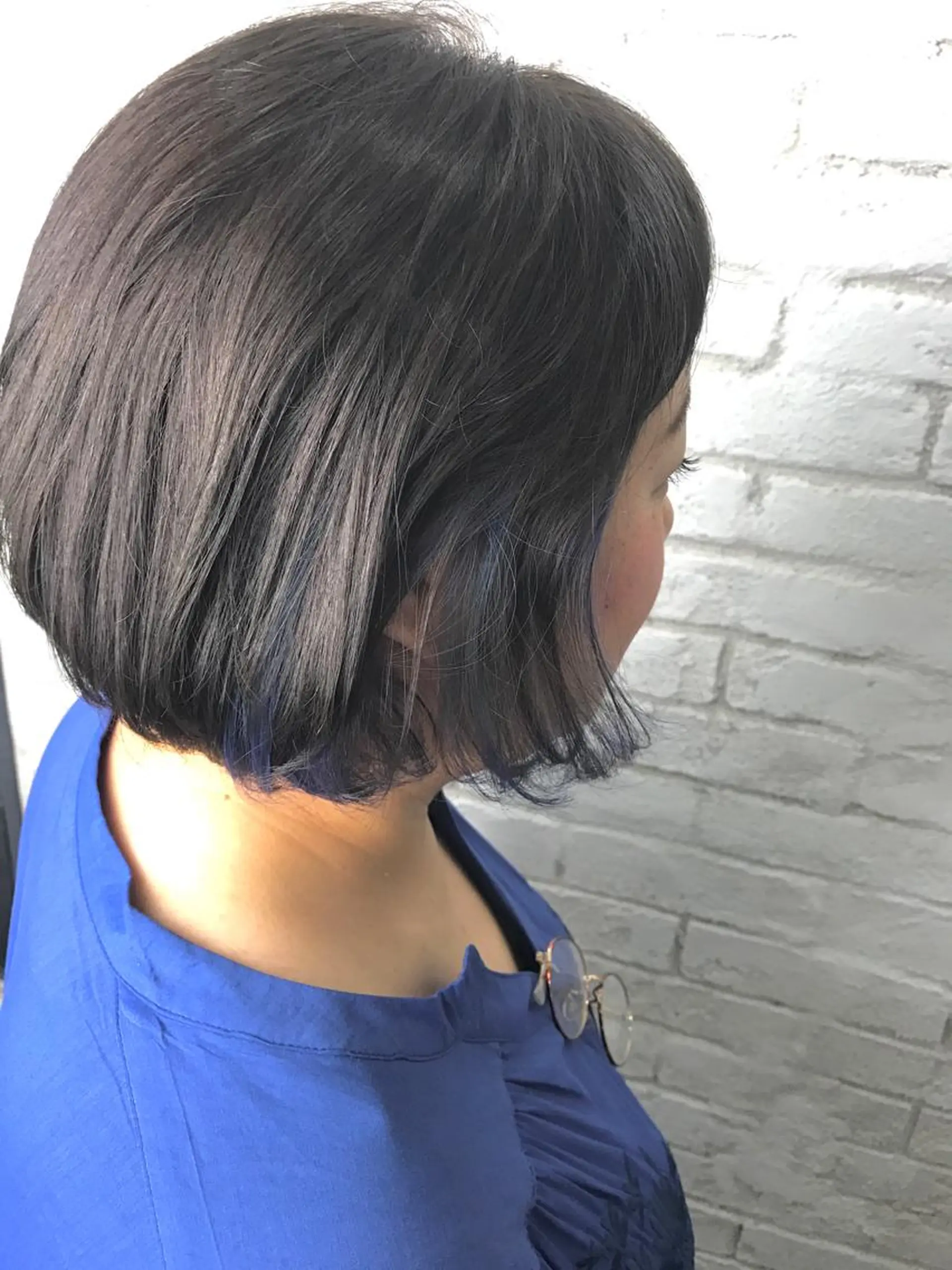 ミディアム カラー パーマ ヘアアレンジ ブルーカラー インナーカラー 韓国ヘア✨グレージュ カラーasamiのヘアスタイル