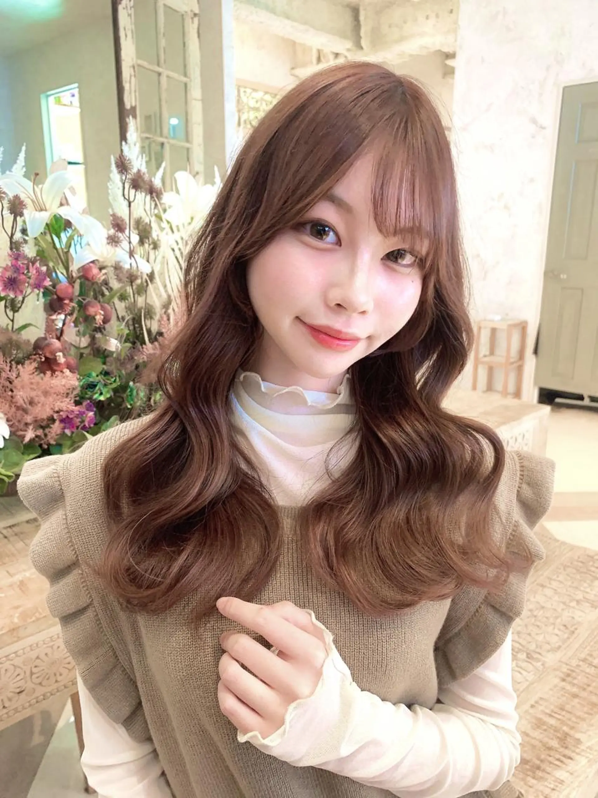 ロング カラー 韓国風ヘア カット ヘアカラー トリートメント 韓国ヘア特化型美容師 カワノマイ🇰🇷のヘアスタイル