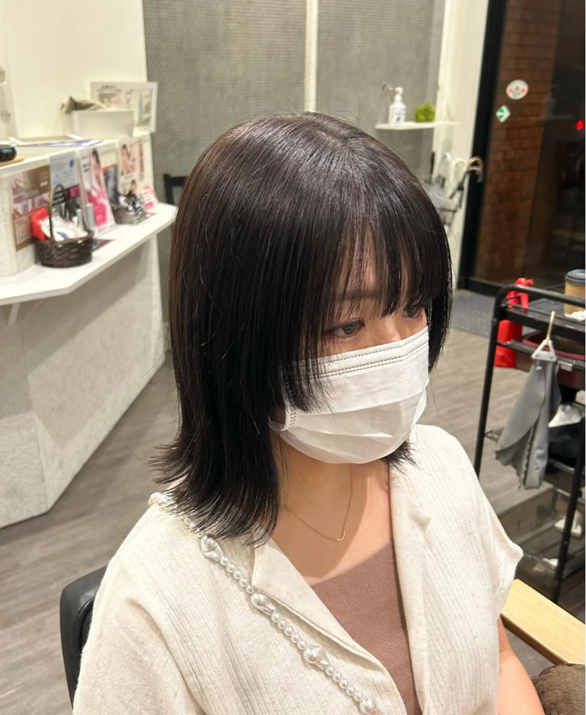 ミディアム 顔周りカット 姫カット 片平 帆香のヘアスタイル
