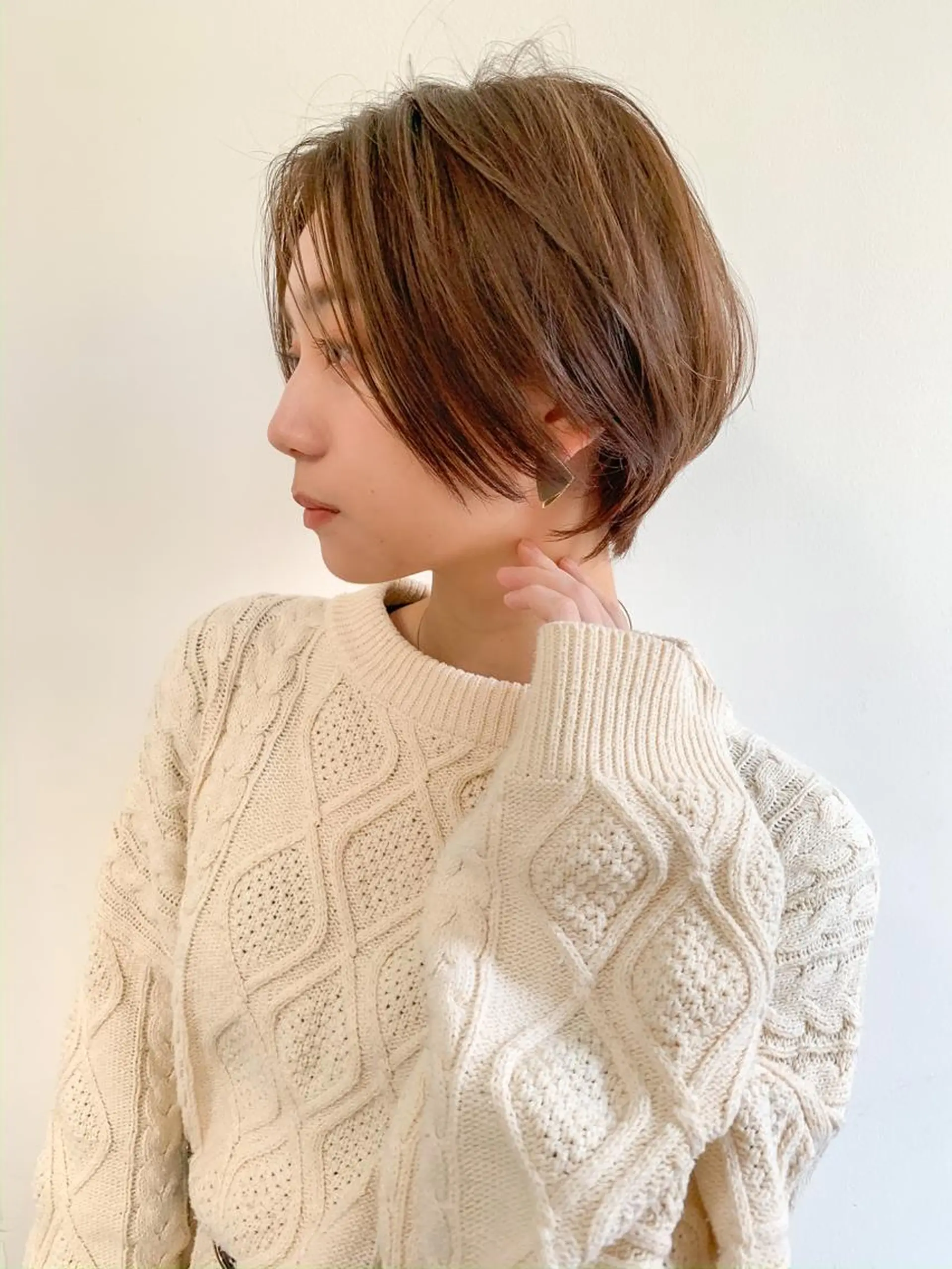 ショート 切りっぱなしボブ ハンサムショート ボブ ハイライト 韓国風ヘア カット ヘアカラー トリートメント aulii（アウリィ）所属・ショート/縮毛矯正 /北上尾/惇平のヘアスタイル