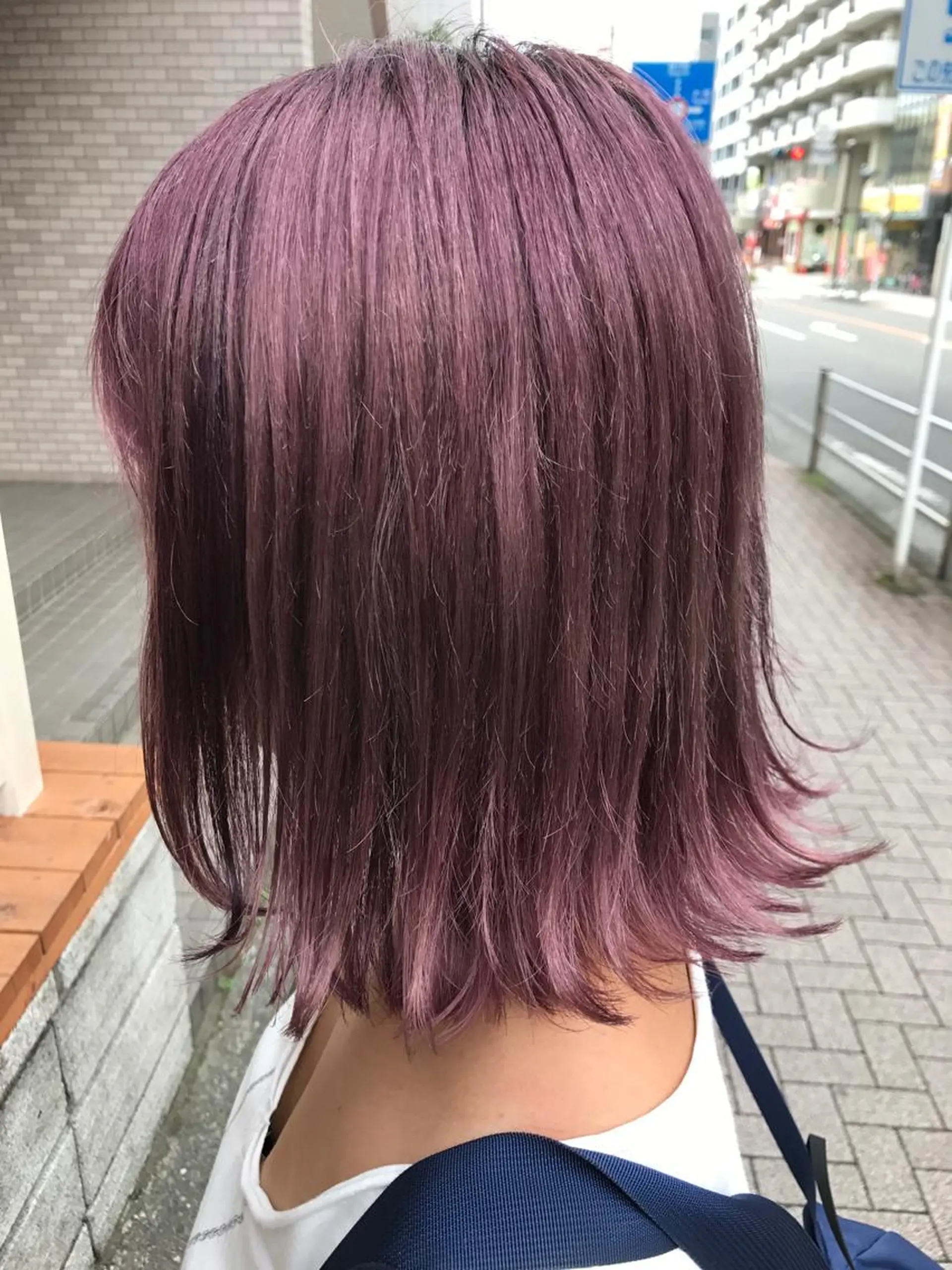 ミディアム カラー ブリーチ ラベンダーカラー ラベンダーピンク ピンクカラー パープルカラー 平尾 拓也のヘアスタイル