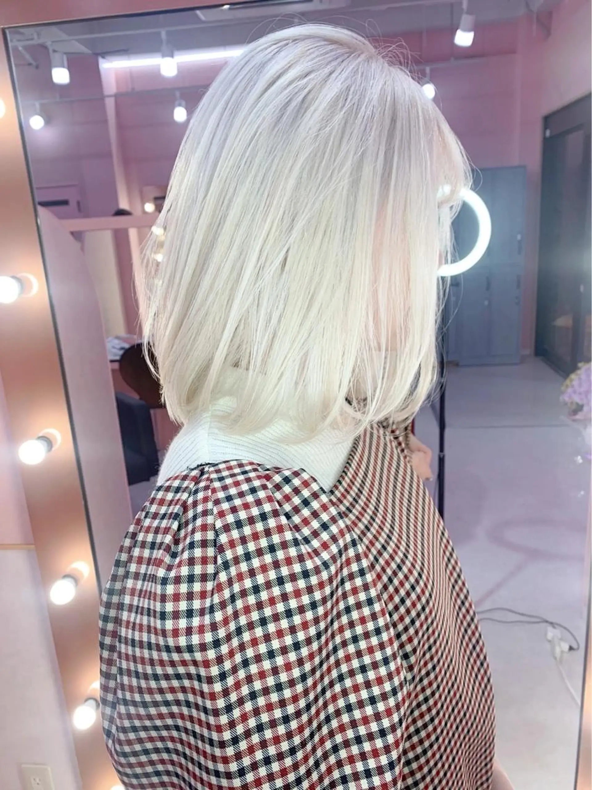 ミディアム ミディアムパーマ ボブ フレンチガーリー ヨシンモリ レイヤーカット ヘアカラー トリートメント ❄️💛エクステ ブリーチ❄️yukiのヘアスタイル