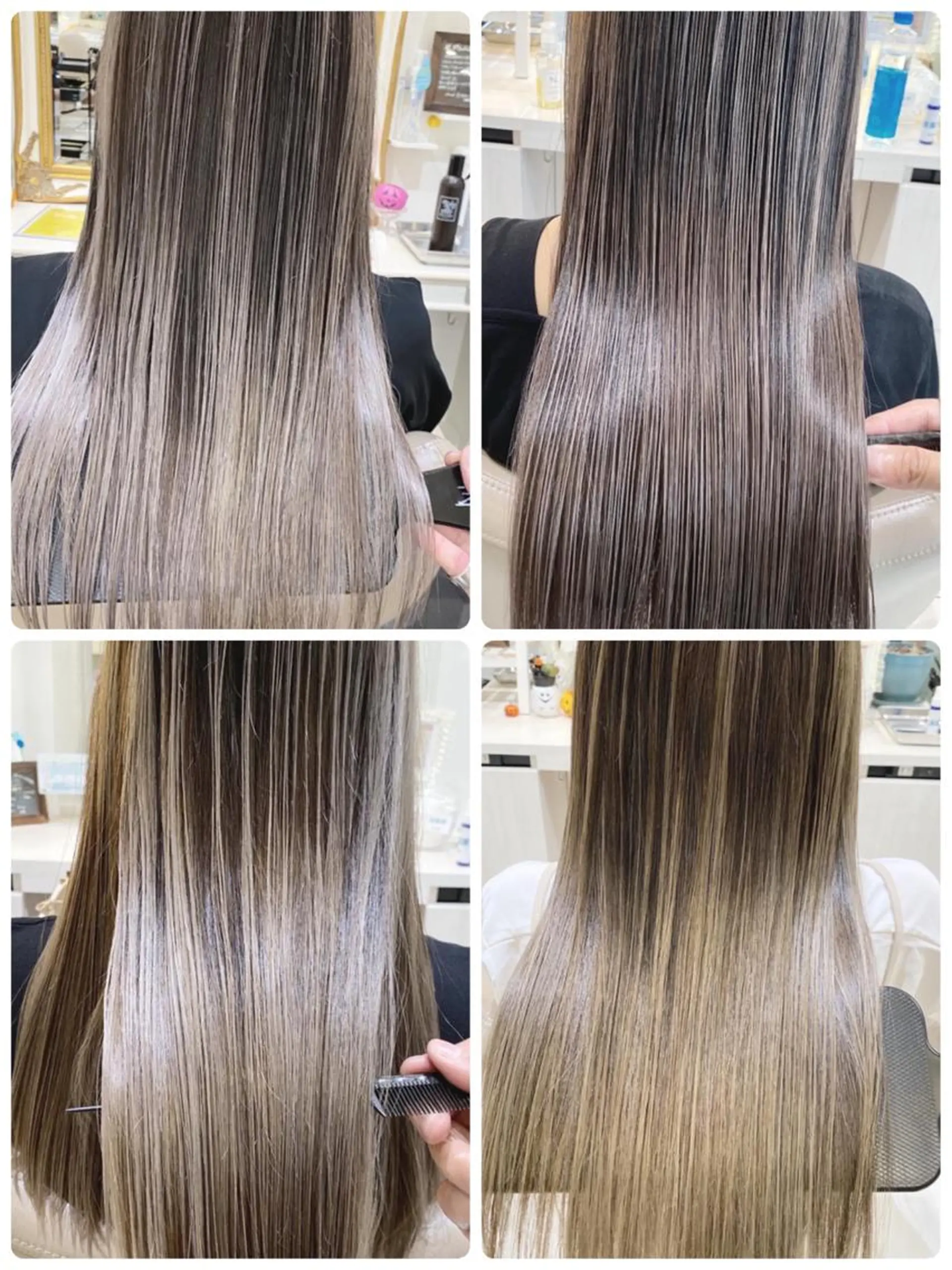 セミロング カラー バレイヤージュ 髪質改善 レイヤーカット カット ヘアカラー トリートメント 山崎俊輔/髪質改善 /バレイヤージュのヘアスタイル