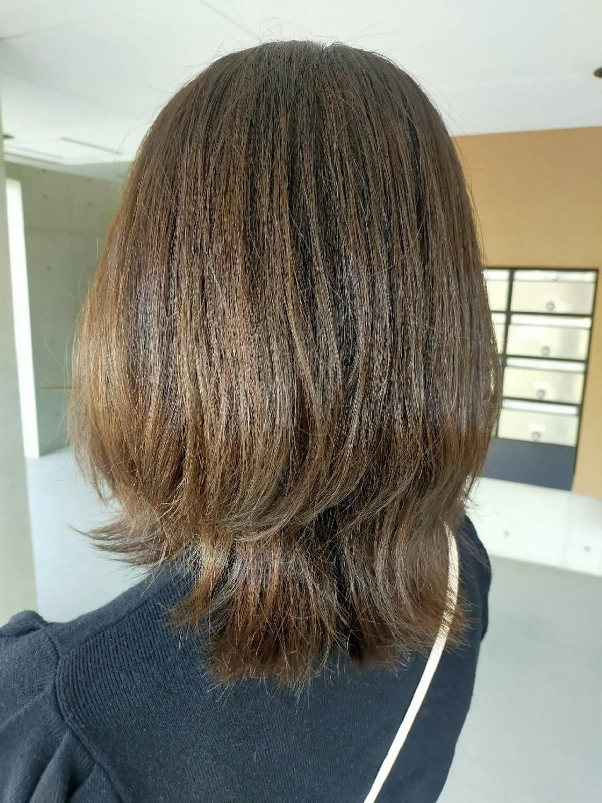 ミディアム カラー グレージュ オレンジ カット ASAKO ✴︎アメリシュシュのヘアスタイル