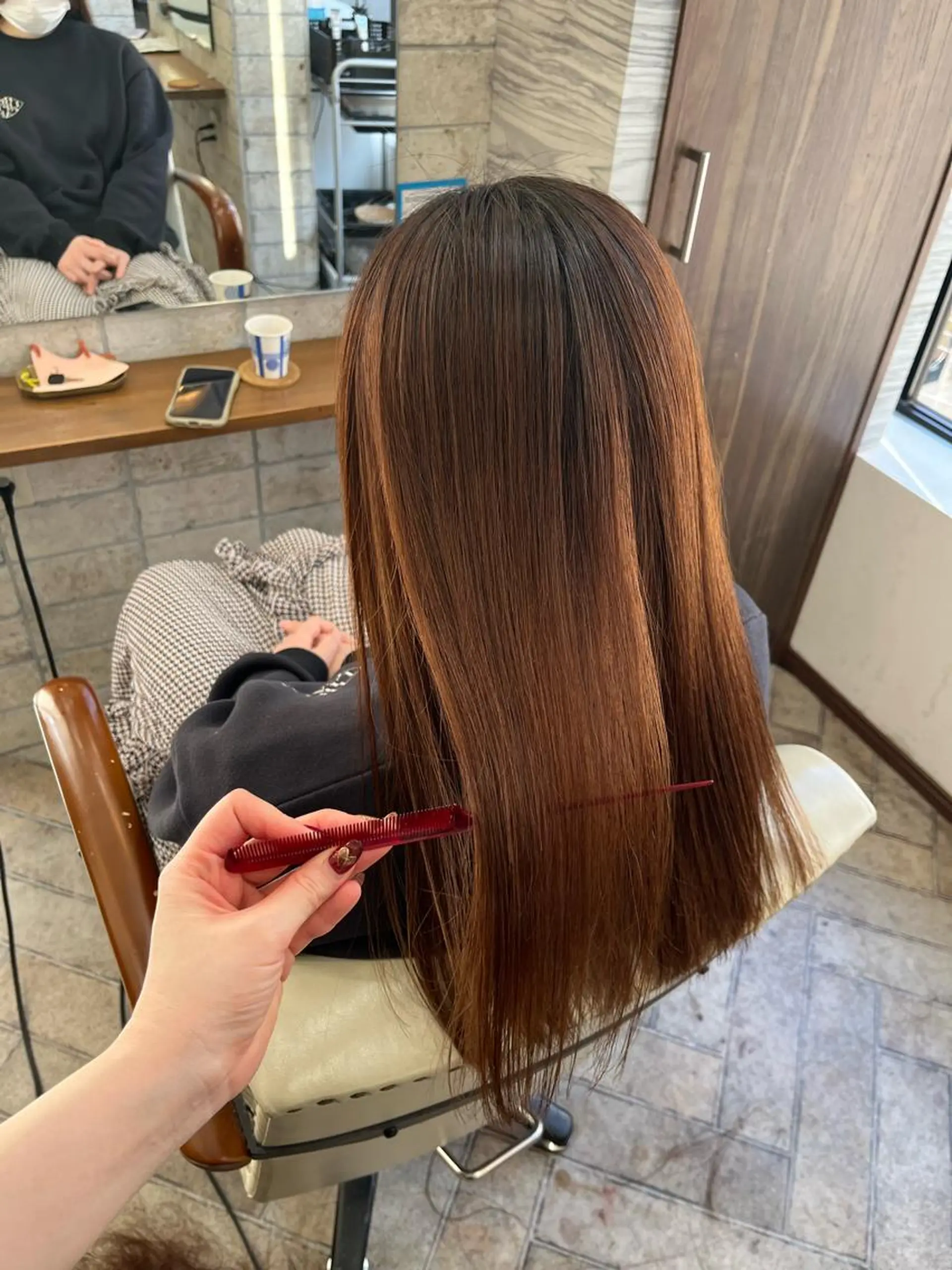 ロング カット 縮毛矯正 トリートメント 橋本 桂のヘアスタイル