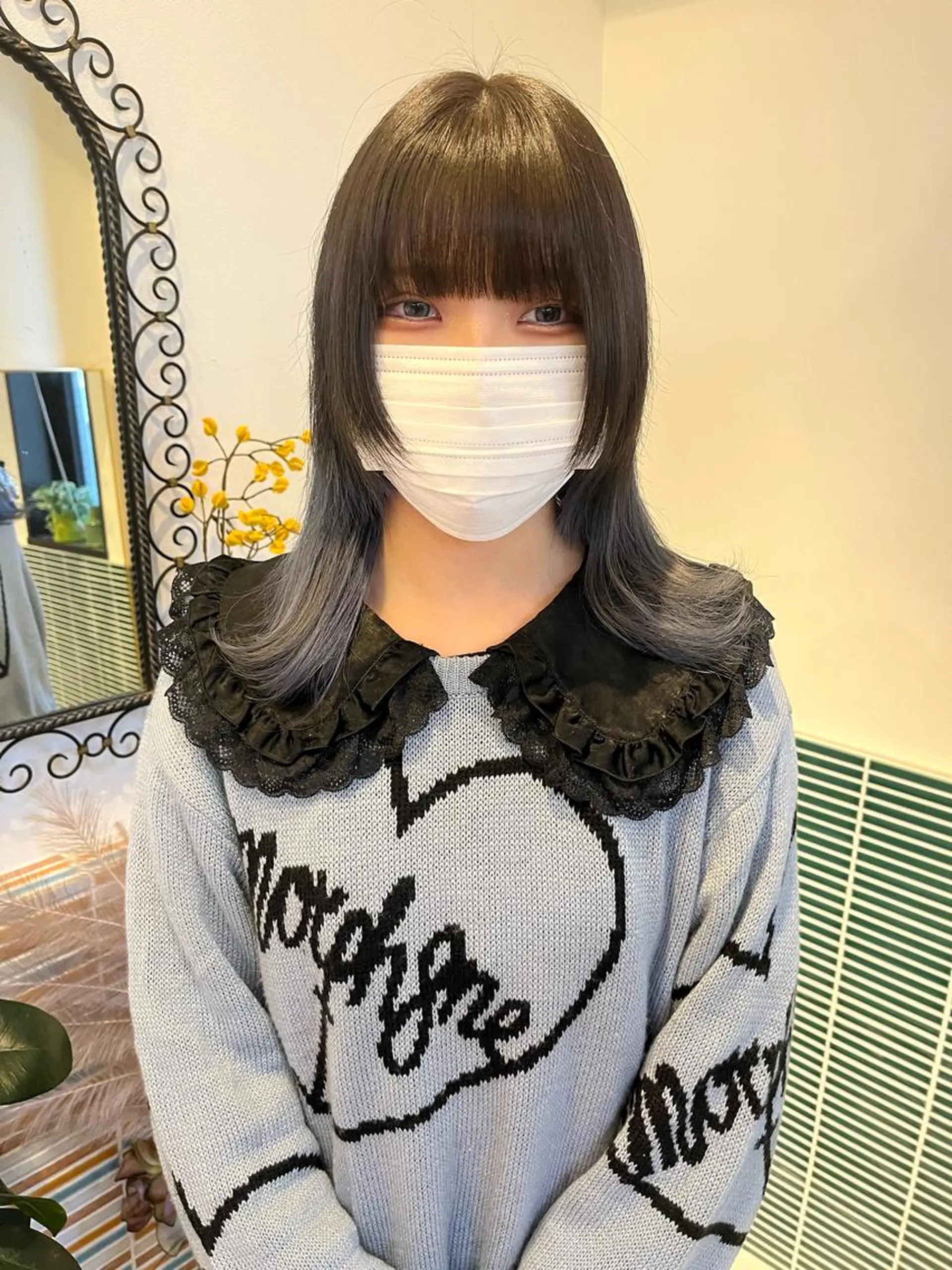 ミディアム カラー ブリーチ インナーカラー カット ヘアカラー トリートメント 🩷ハイトーン透明感 レイヤー🩷ユリカのヘアスタイル