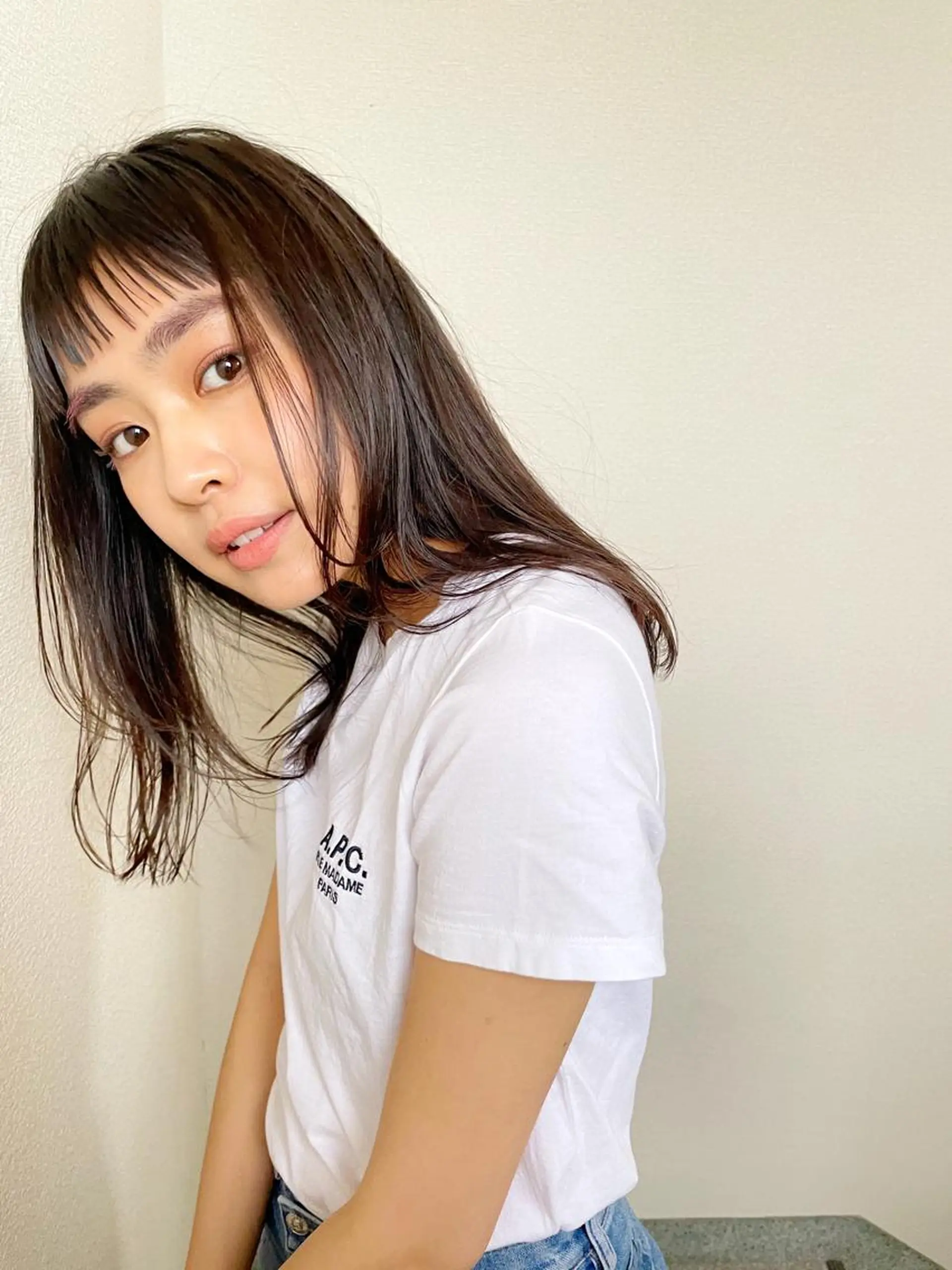 セミロング カット ヘアカラー トリートメント 透明感カラー🌿 CARICIA三浦のヘアスタイル