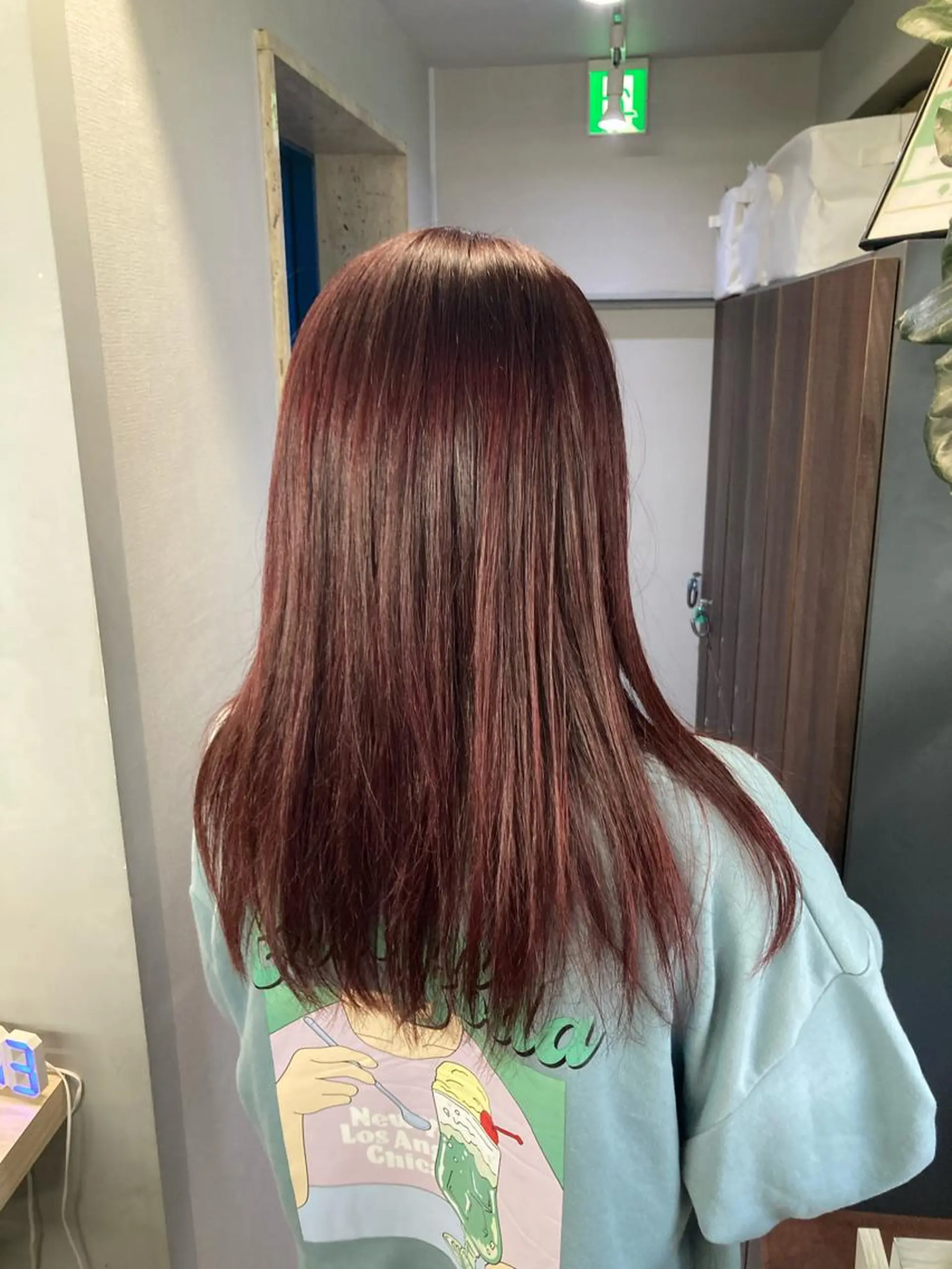 ロング カラー ピンクカラー レッドカラー ヘアカラー トリートメント ブリーチ&似合せボブ 田中寛十のヘアスタイル