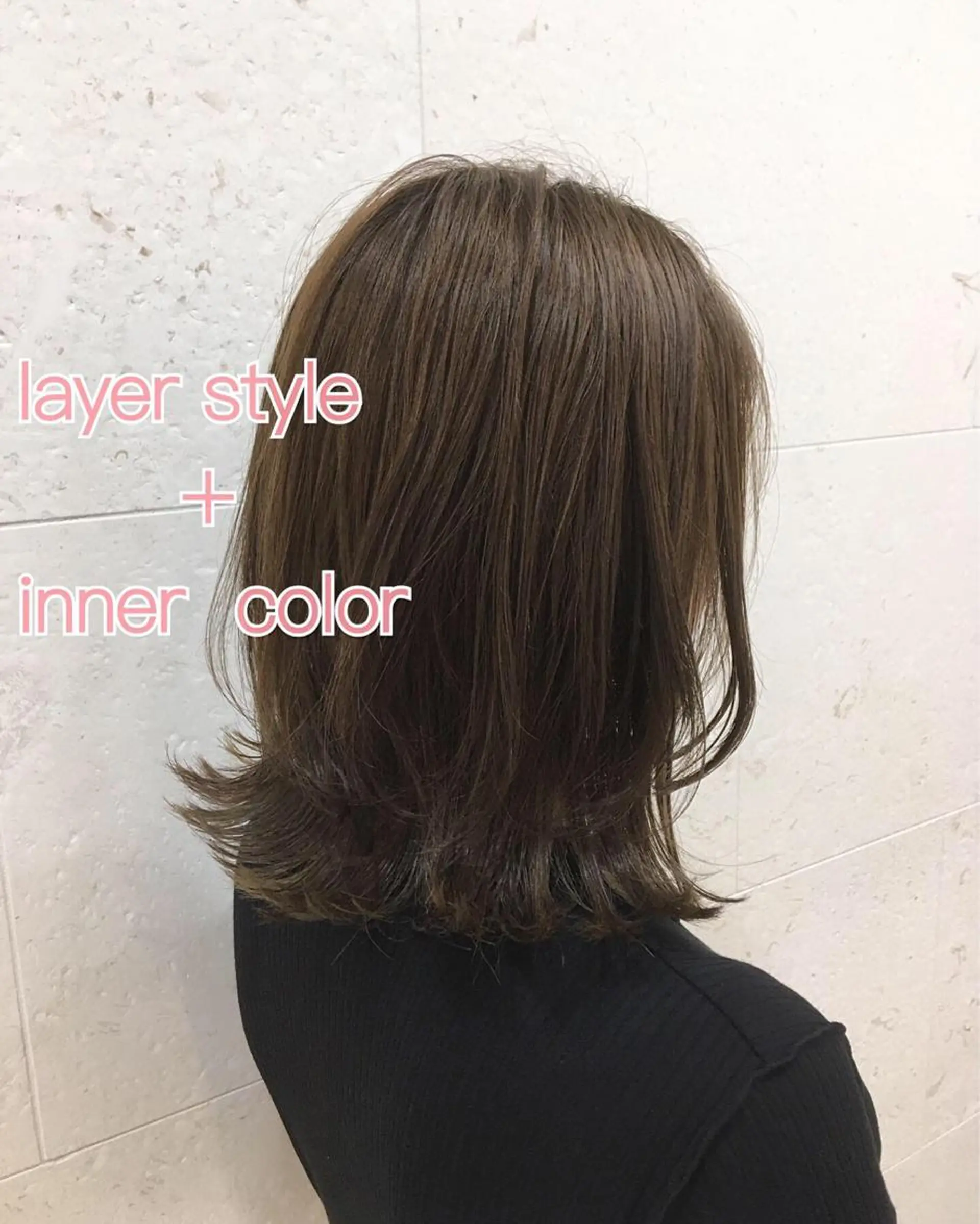 セミロング カラー ブルーカラー ブルージュ インナーカラー レイヤーカット カット ヘアカラー トリートメント 斉藤 貴也のヘアスタイル