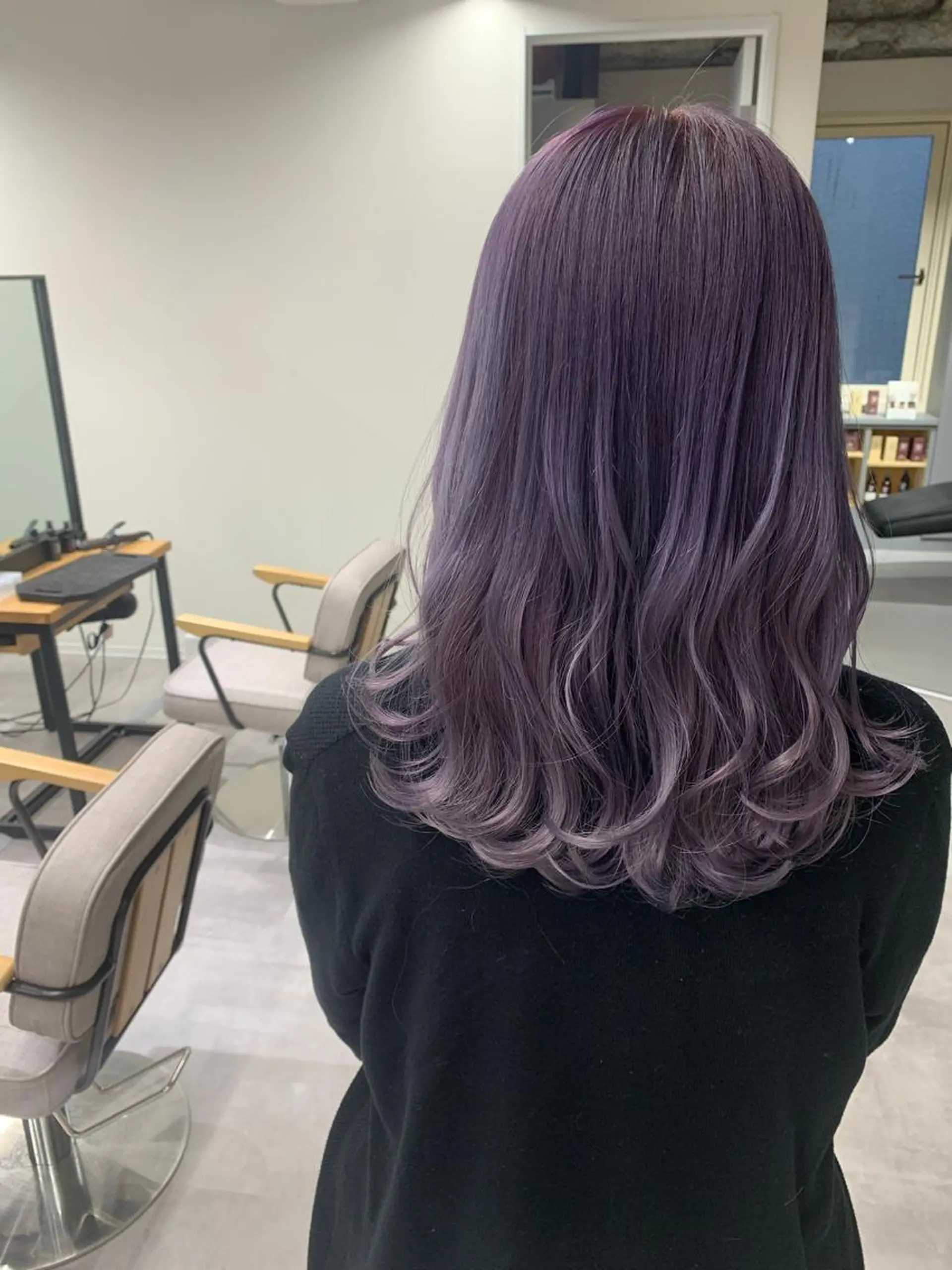 ミディアム カラー ラベンダーカラー パープルカラー カット ヘアカラー トリートメント 韓国風ツヤ髪サロン ⭐️髪質改善ルーチェのヘアスタイル