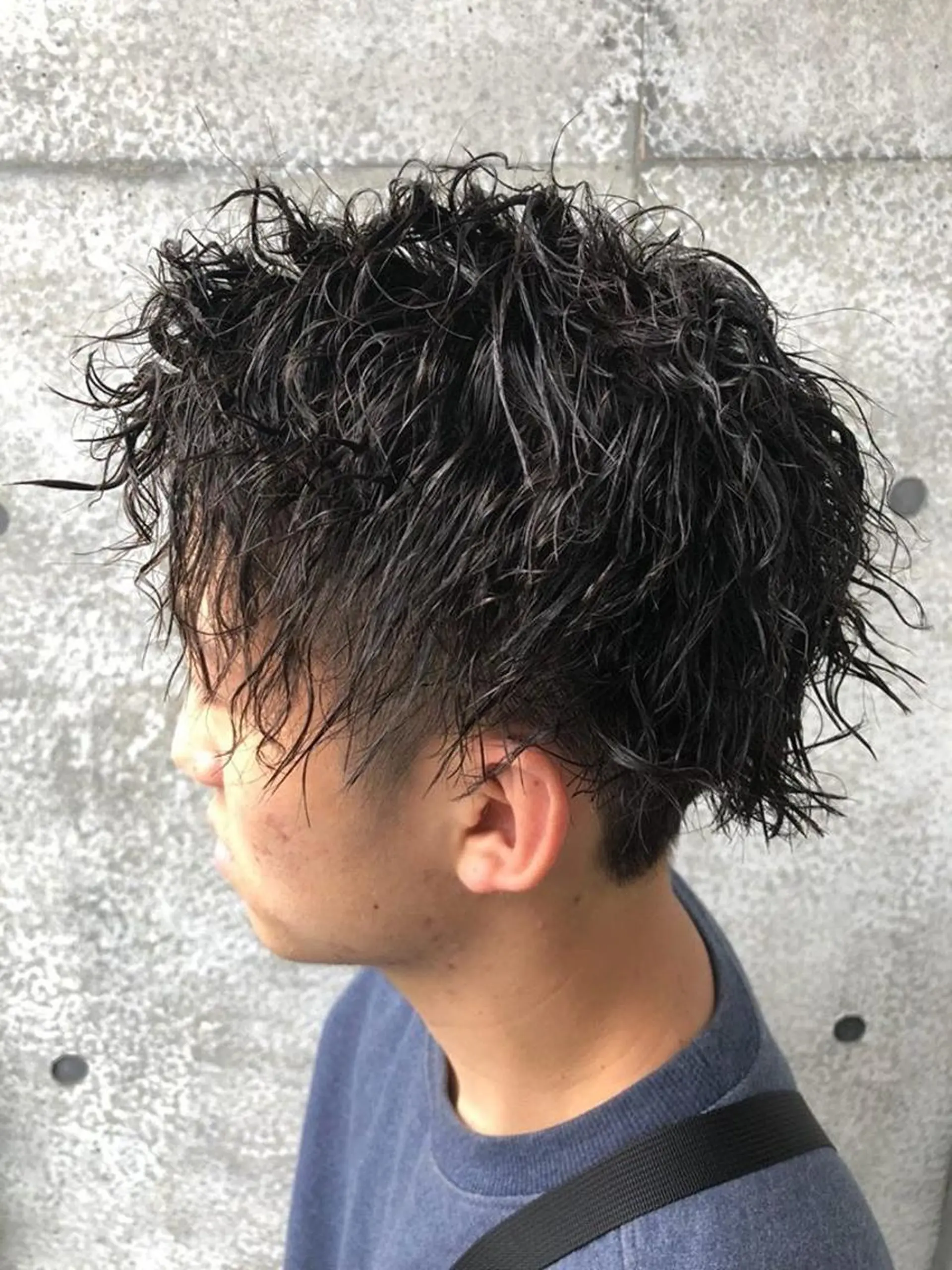 ショート パーマ メンズ メンズパーマフェード シモジタカヒロのヘアスタイル