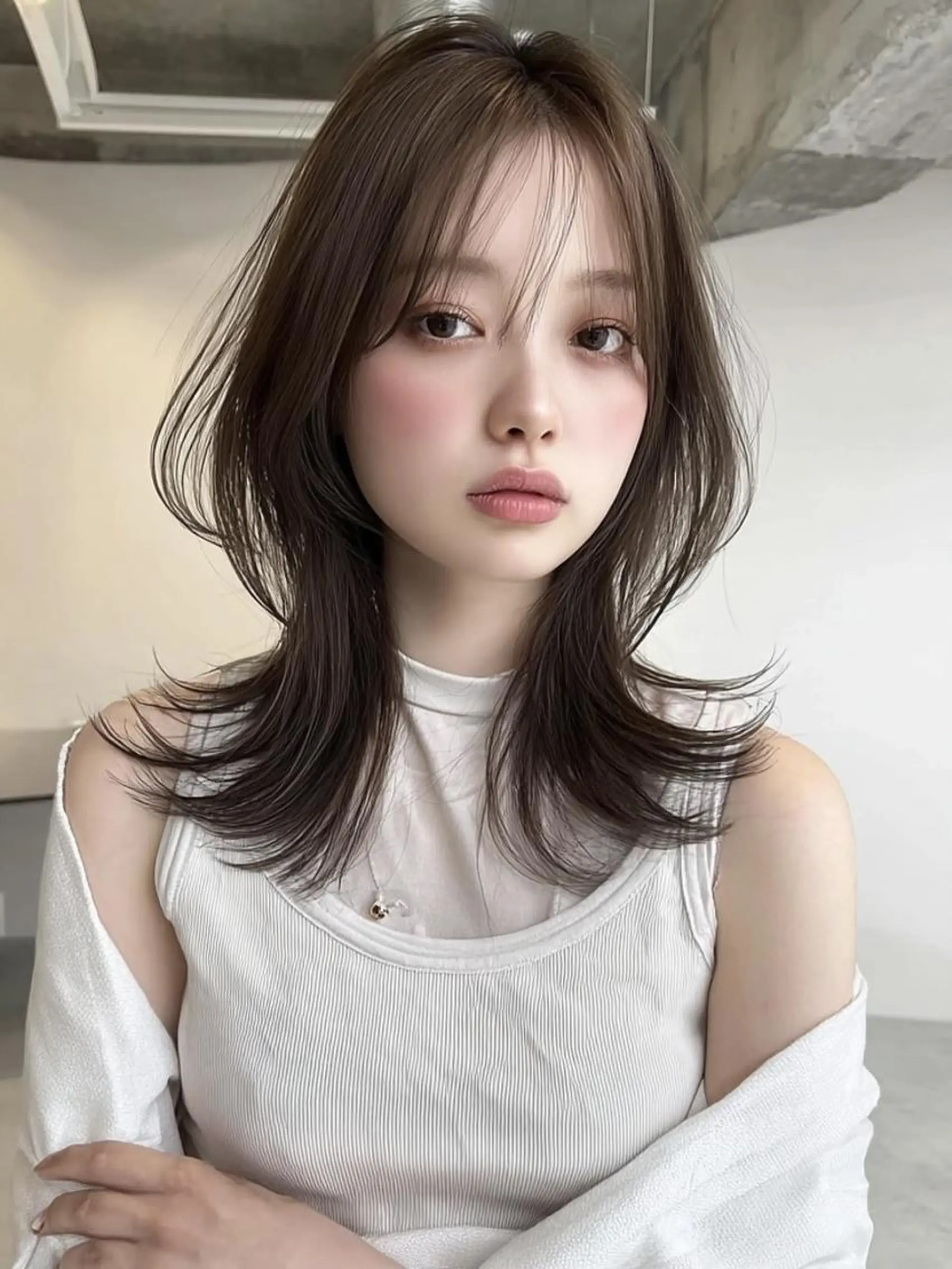 セミロング 髪質改善 似合わせカット 小顔カット 縮毛矯正 カット ヘアカラー 縮毛・髪質改善🩰 mai🐰ྀི🤍のヘアスタイル