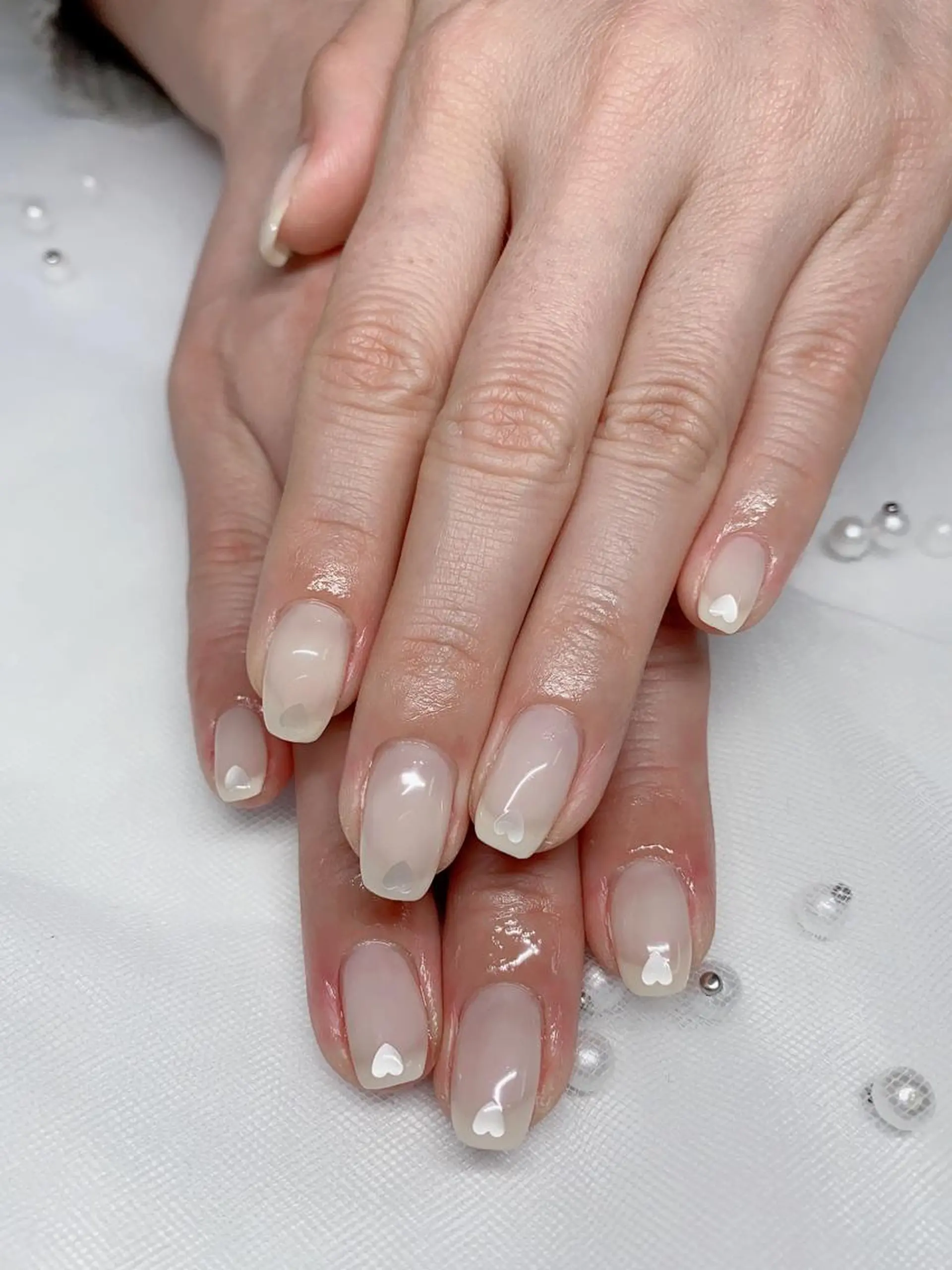 ネイル アートネイル ハート シンプルネイル ハンドネイル Jasmine nailsalon所属・ジャスミン ネイルサロンのネイルデザイン