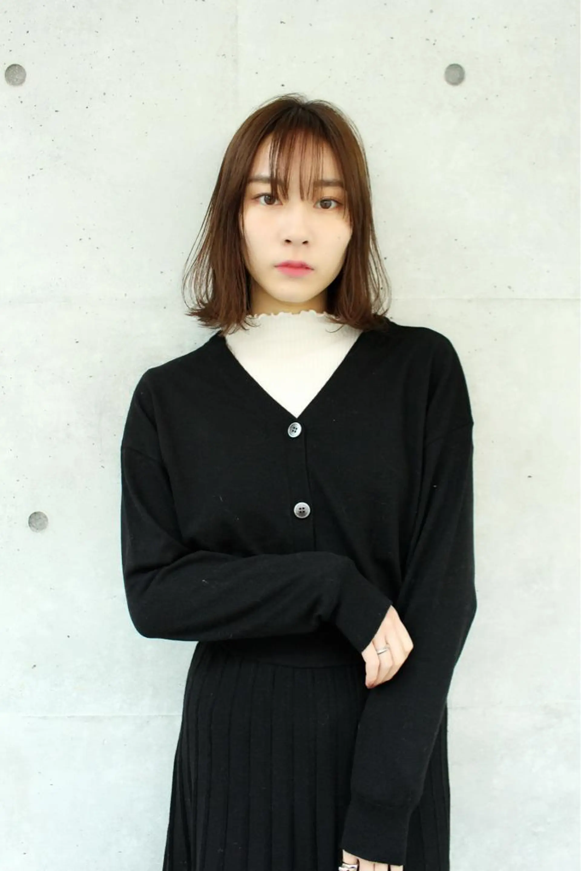 ミディアム 切りっぱなしボブ ボブ シースルーバング 【ボブ/個室サロン】 癒し空間mimuraのヘアスタイル