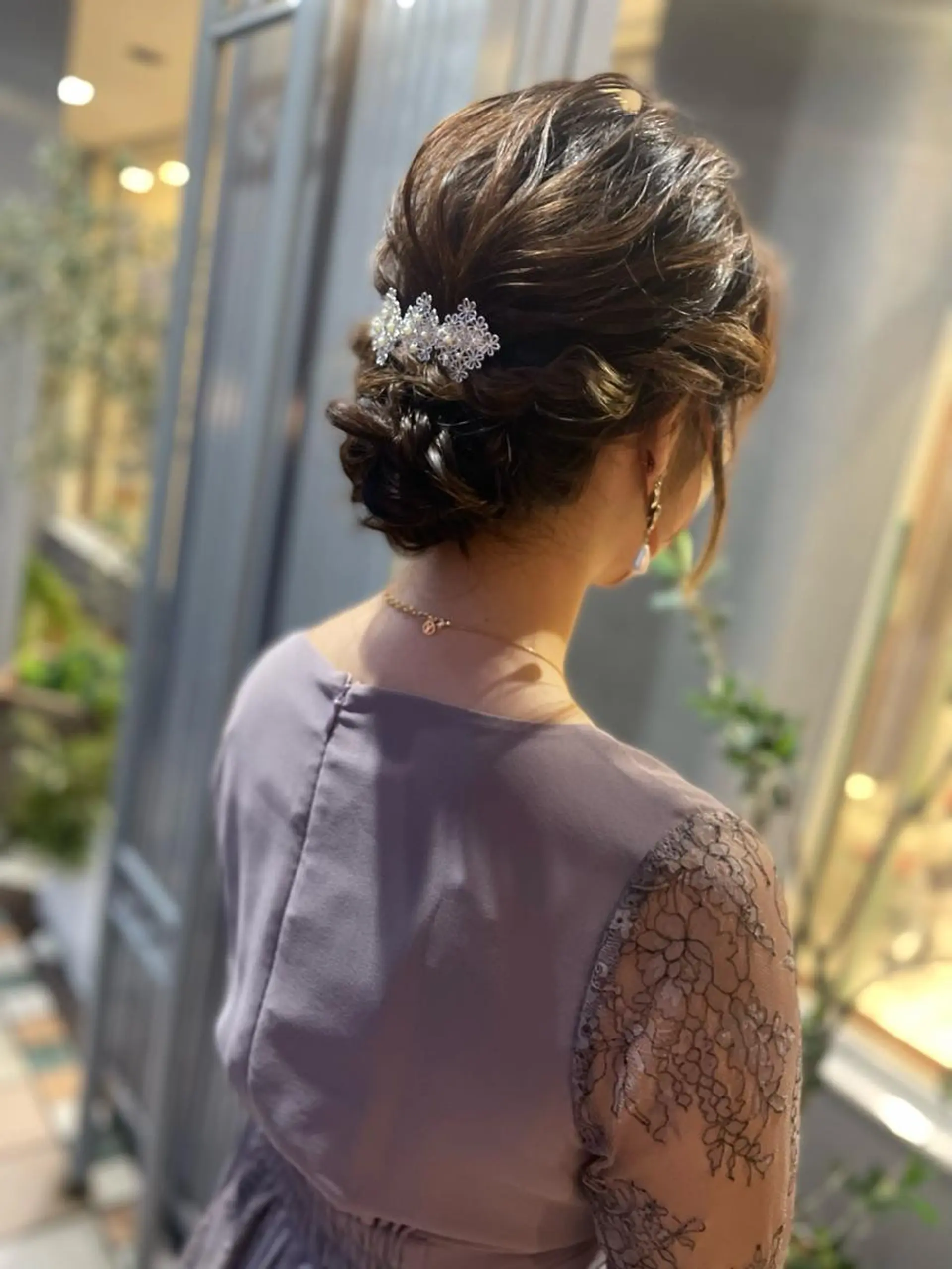 セミロング ヘアアレンジ 結婚式・ブライダル ヘアセット 佐々木 麻純のヘアスタイル