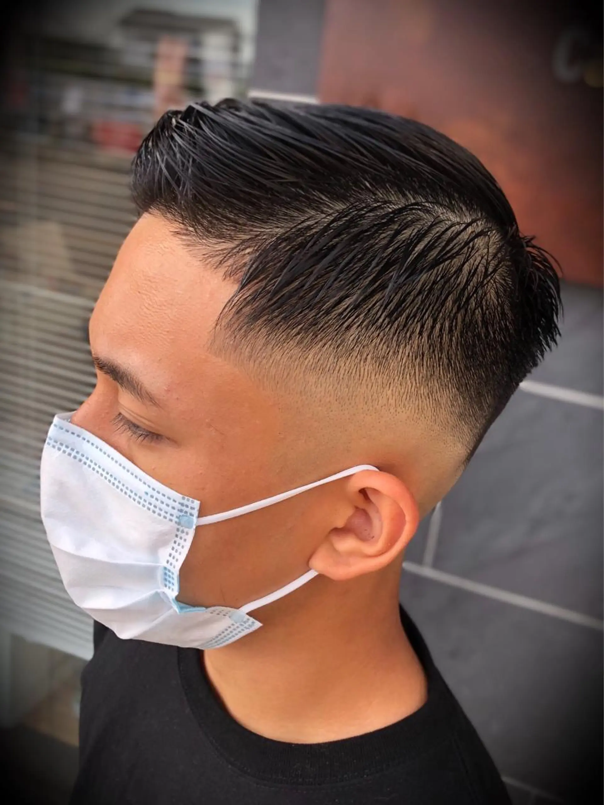 メンズ フェードカット 七三 スキンフェード カット GO TODAY シェアサロン  名古屋店所属・守屋 智紀のヘアスタイル