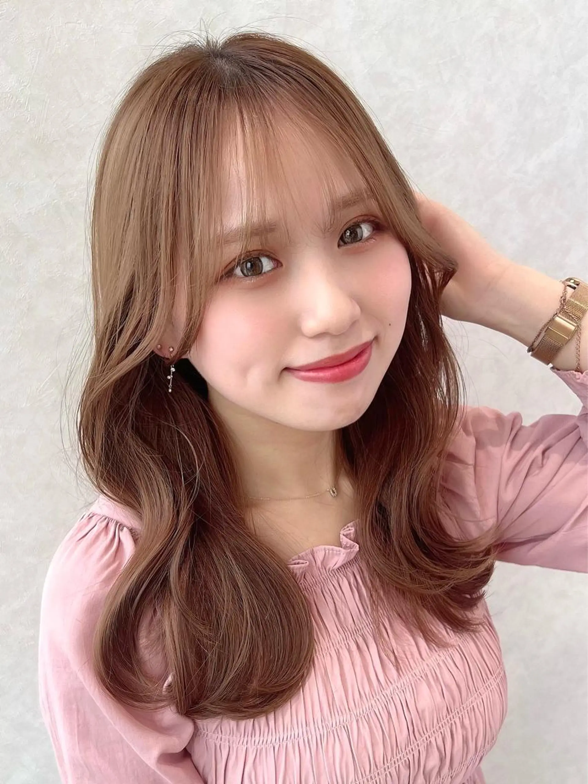 セミロング カラー ベージュカラー ブラウンカラー くびれヘア 髪質改善 縮毛矯正 カット ヘアカラー トリートメント 🧡くびれヘア/前髪 顔周り🧡久原結衣のヘアスタイル