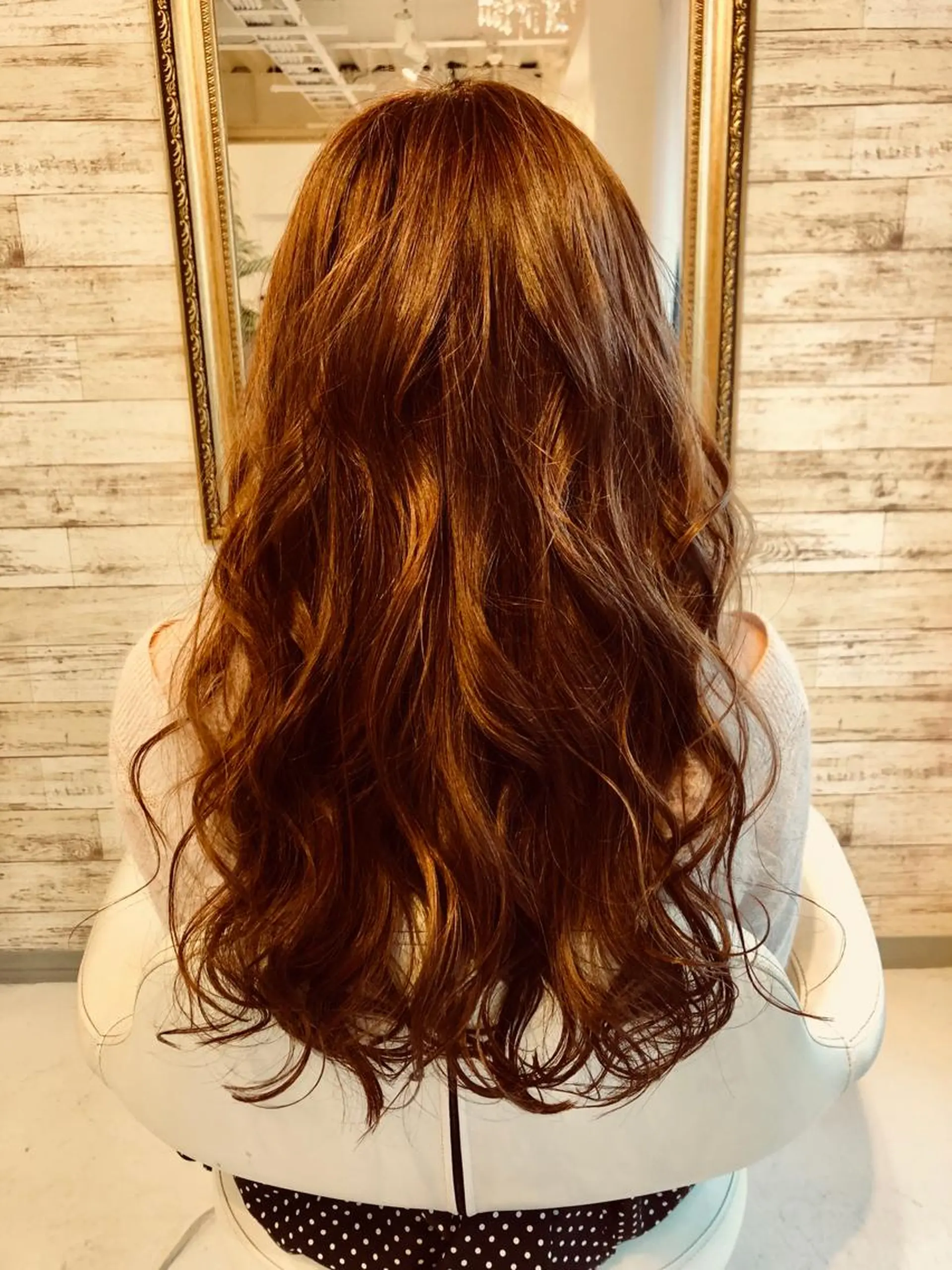 ロング カラー ベージュカラー オレンジ オレンジベージュ MARDI GRAS 蘭丸のヘアスタイル
