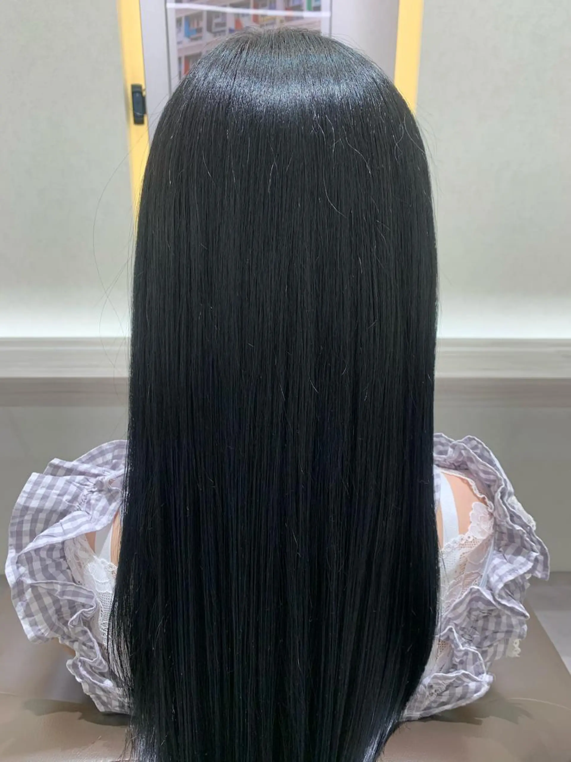 ロング カラー 黒髪 ブルーカラー ブルーブラック 髪質改善 トリートメント 艶カラー ⭐️田中真緒のヘアスタイル
