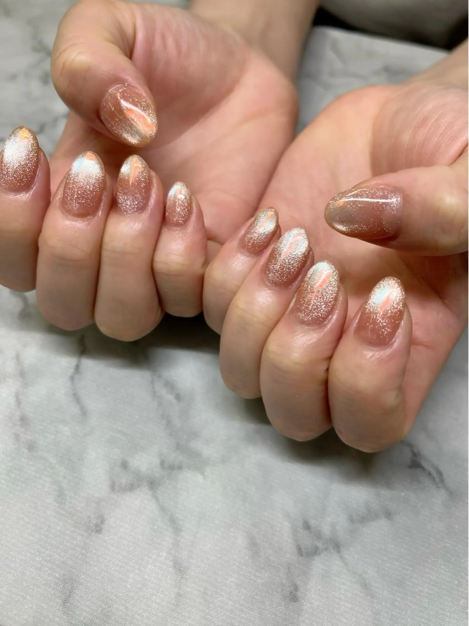 ネイル オーロラネイル マグネットネイル MUKUTOU nail 　YUKIのネイルデザイン