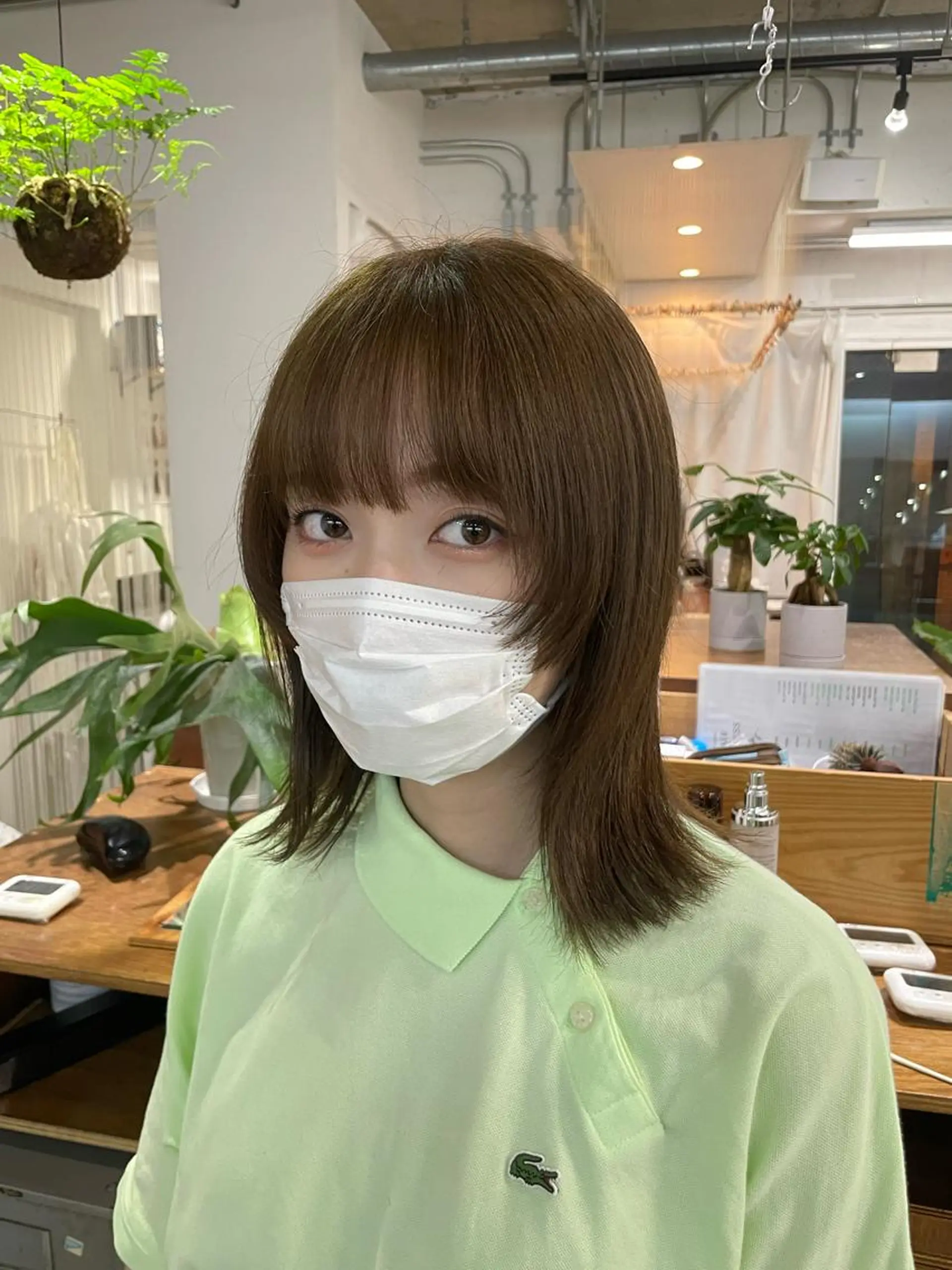 ミディアム カラー ベージュカラー 奥村 紘のヘアスタイル