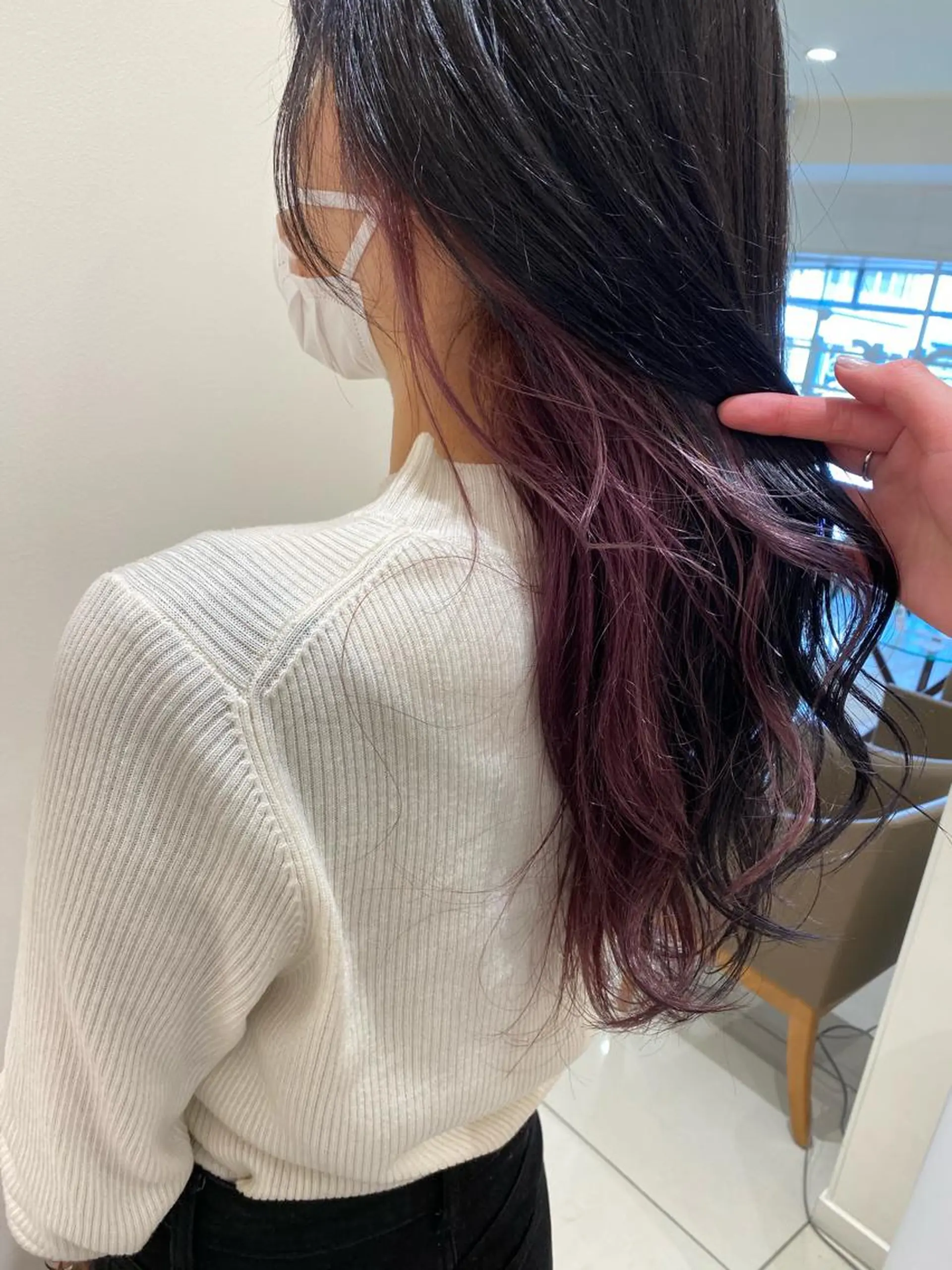ロング カラー プレイングカラー🤍 細めハイライトのヘアスタイル