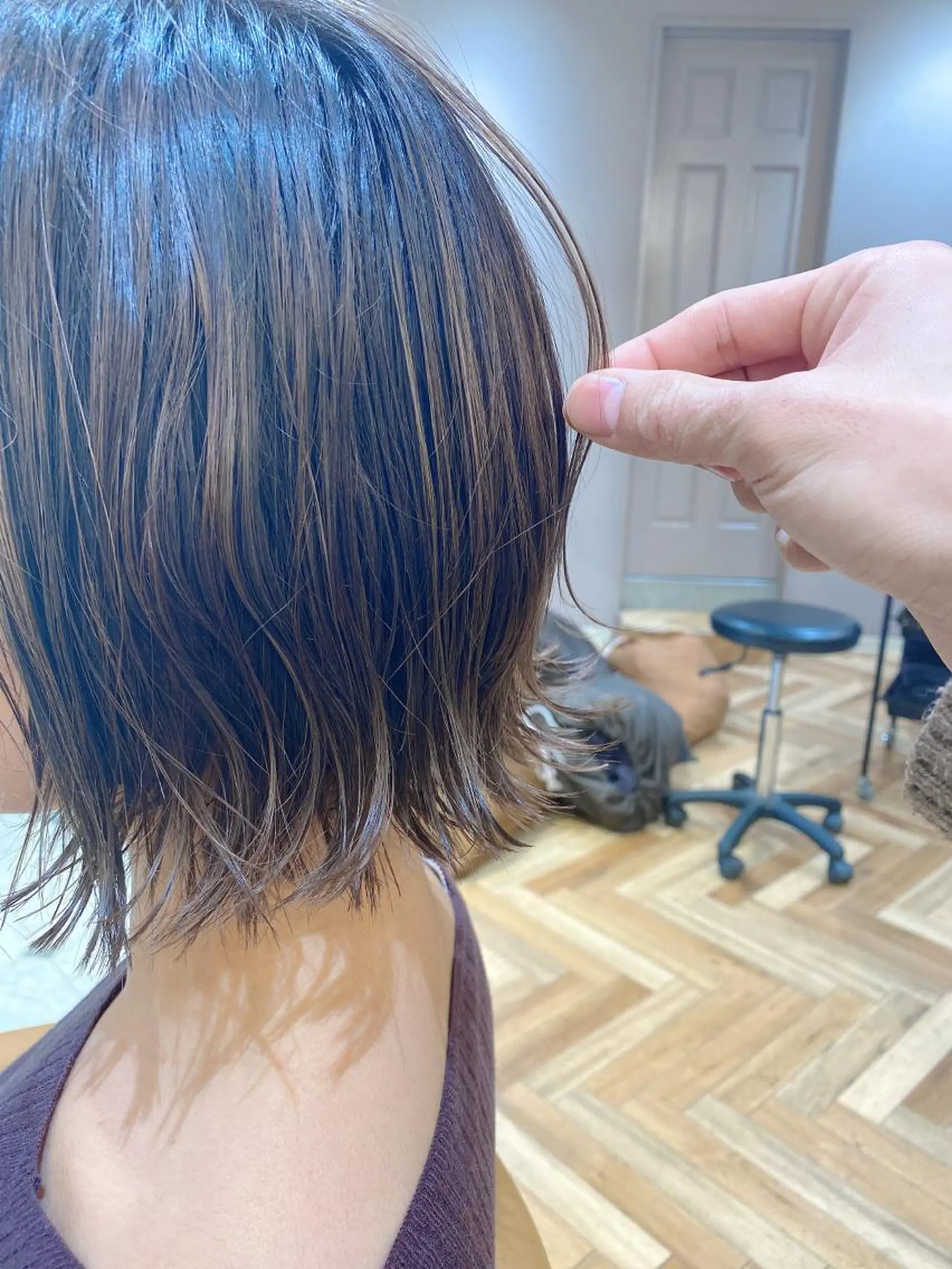 ショート カット ヘアカラー トリートメント ボブ韓国風レイヤー 髪質改善/畠中ケントのヘアスタイル