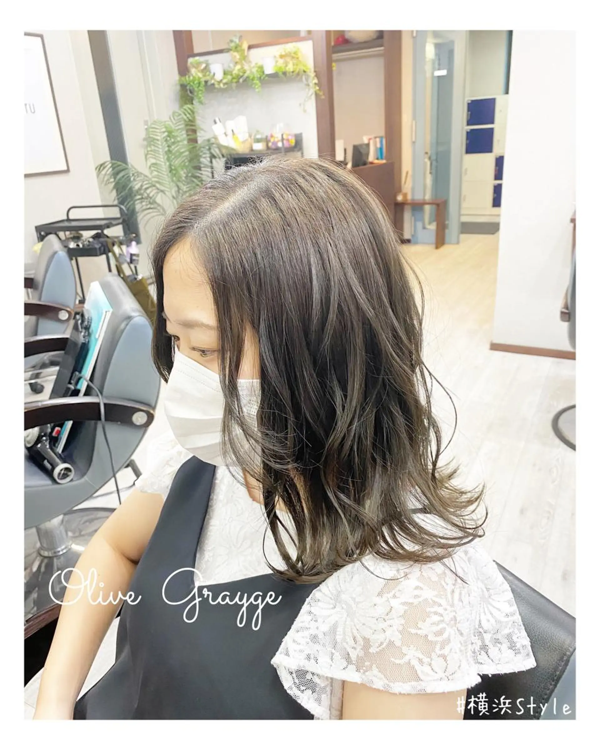 ミディアム カラー グレージュ オリーブグレージュ オリーブグレー cocoru所属・＊横浜駅＊ 金子 誠也のヘアスタイル