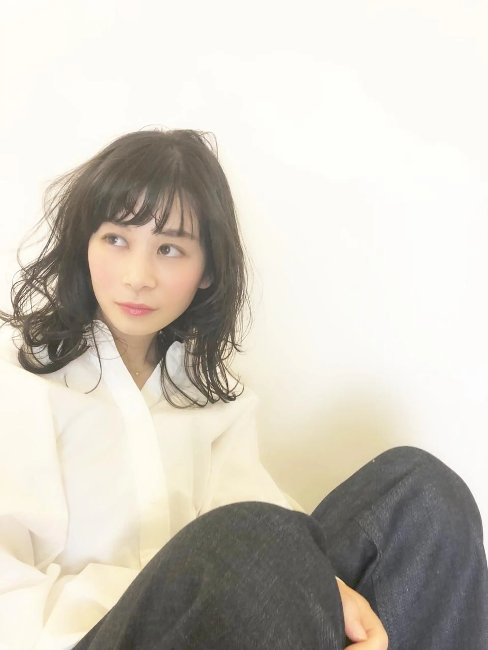 セミロング 岡山 亮介のヘアスタイル