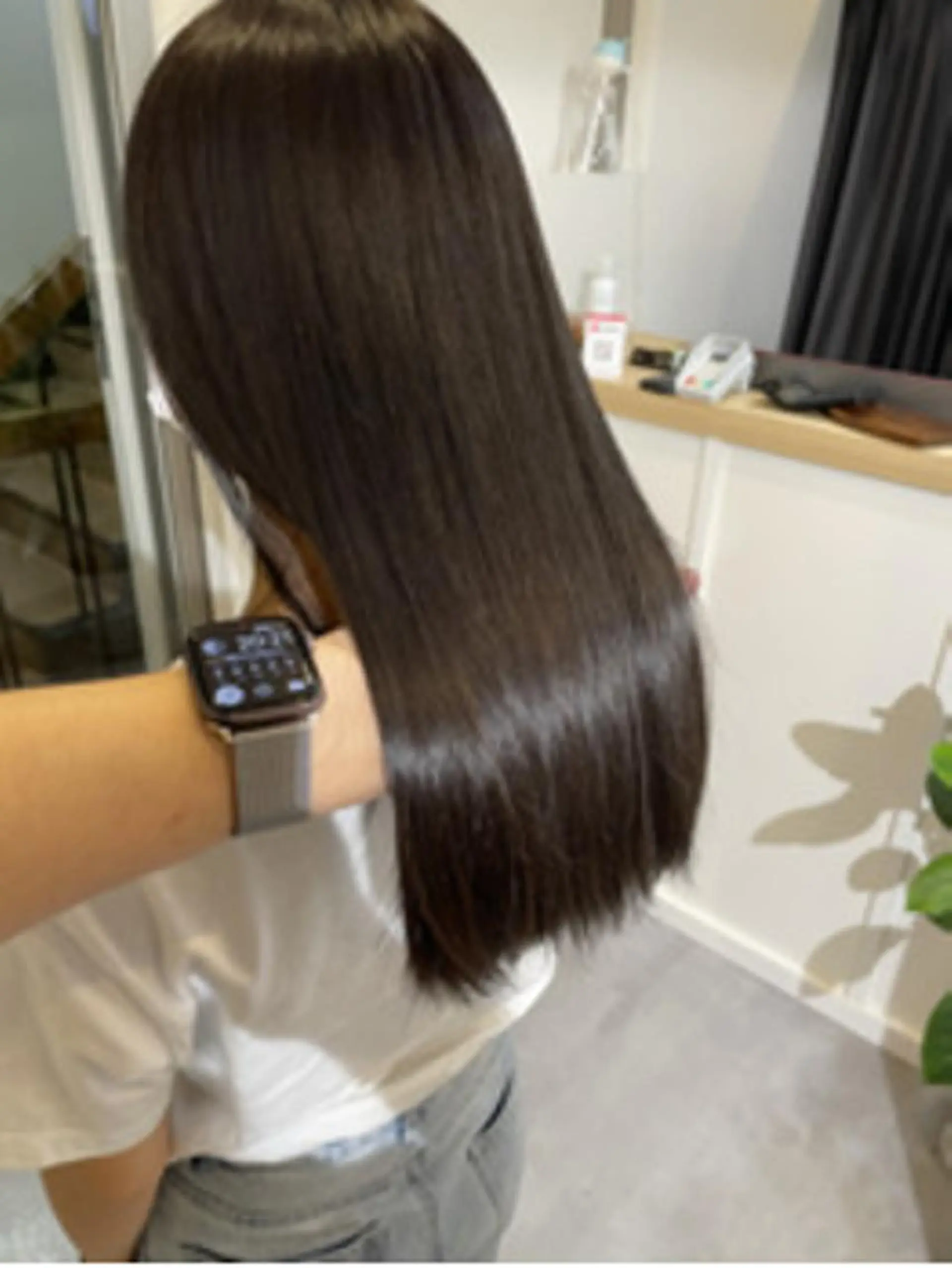 セミロング セミロングパーマ アッシュ ボブ 外国人風カラー ハイライト 髪質改善 Noe心斎橋店のヘアスタイル