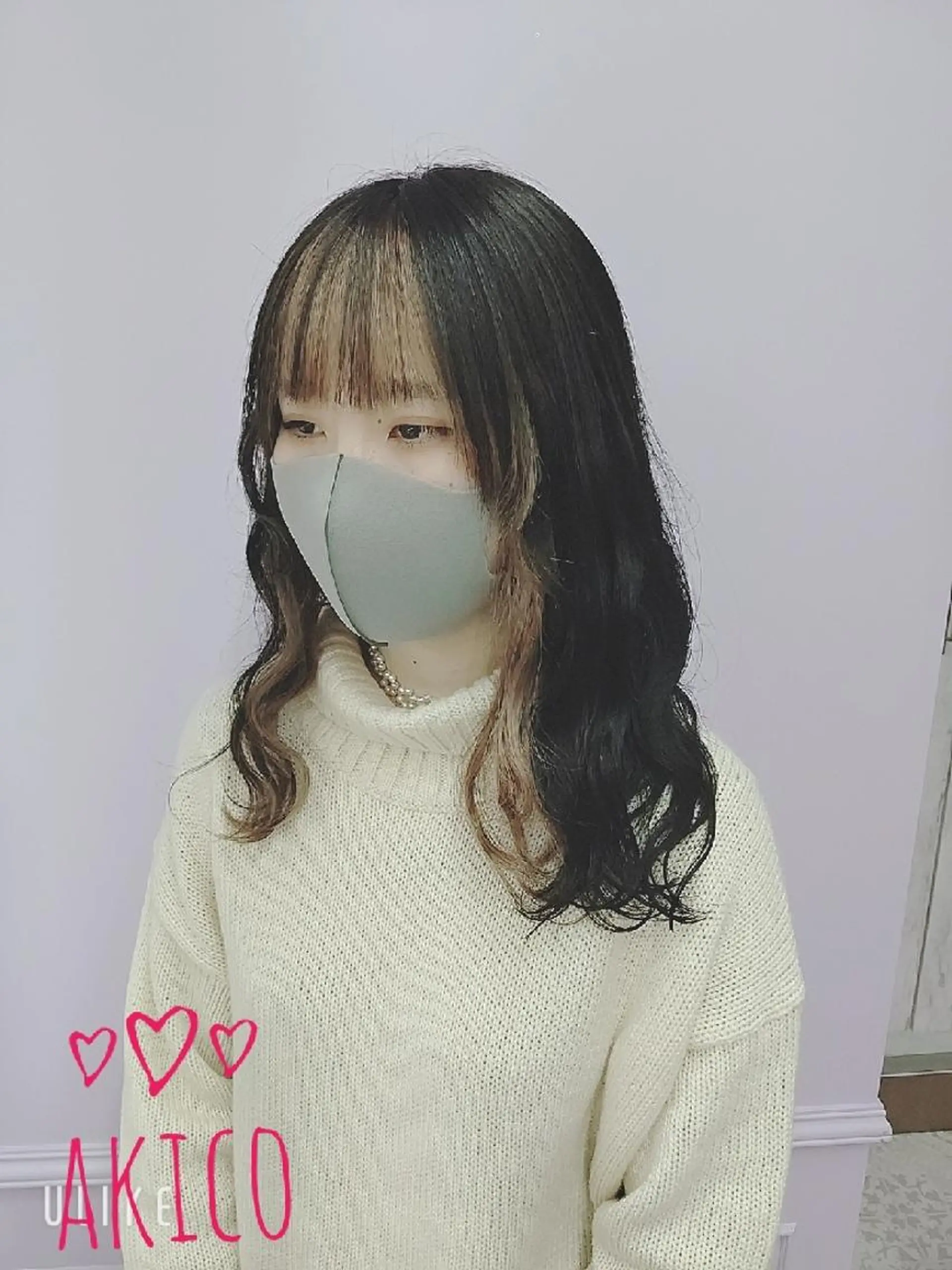 ショート カラー ミストバング  フェイスフレーミング エクステ LUXBE GALLERY なんば駅前店所属・ラックスビーギャラリ ー AKICOのヘアスタイル