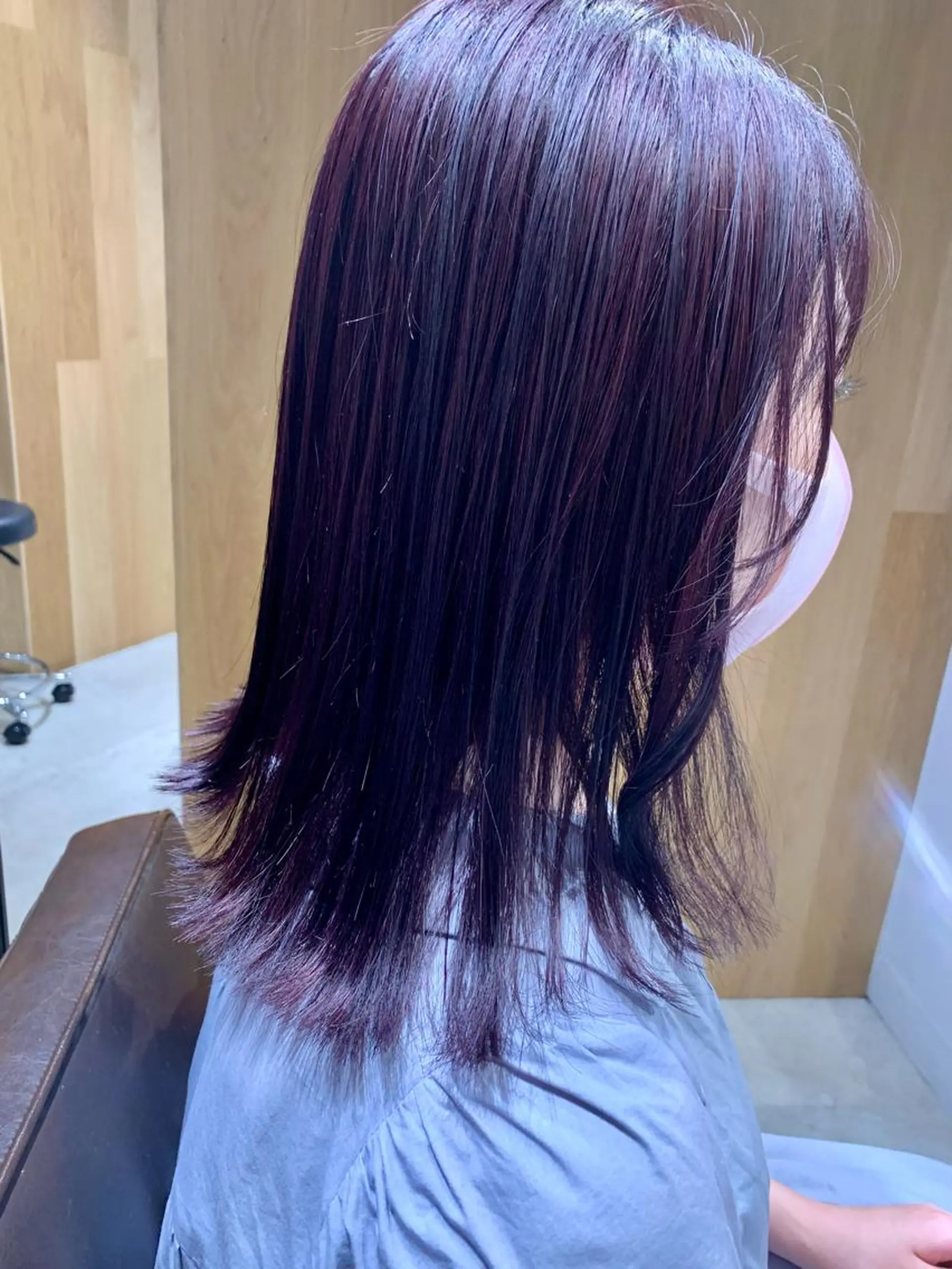 ミディアム カラー カット ヘアカラー 縮毛矯正 トリートメント 藤野なつえ ナチュラルのヘアスタイル