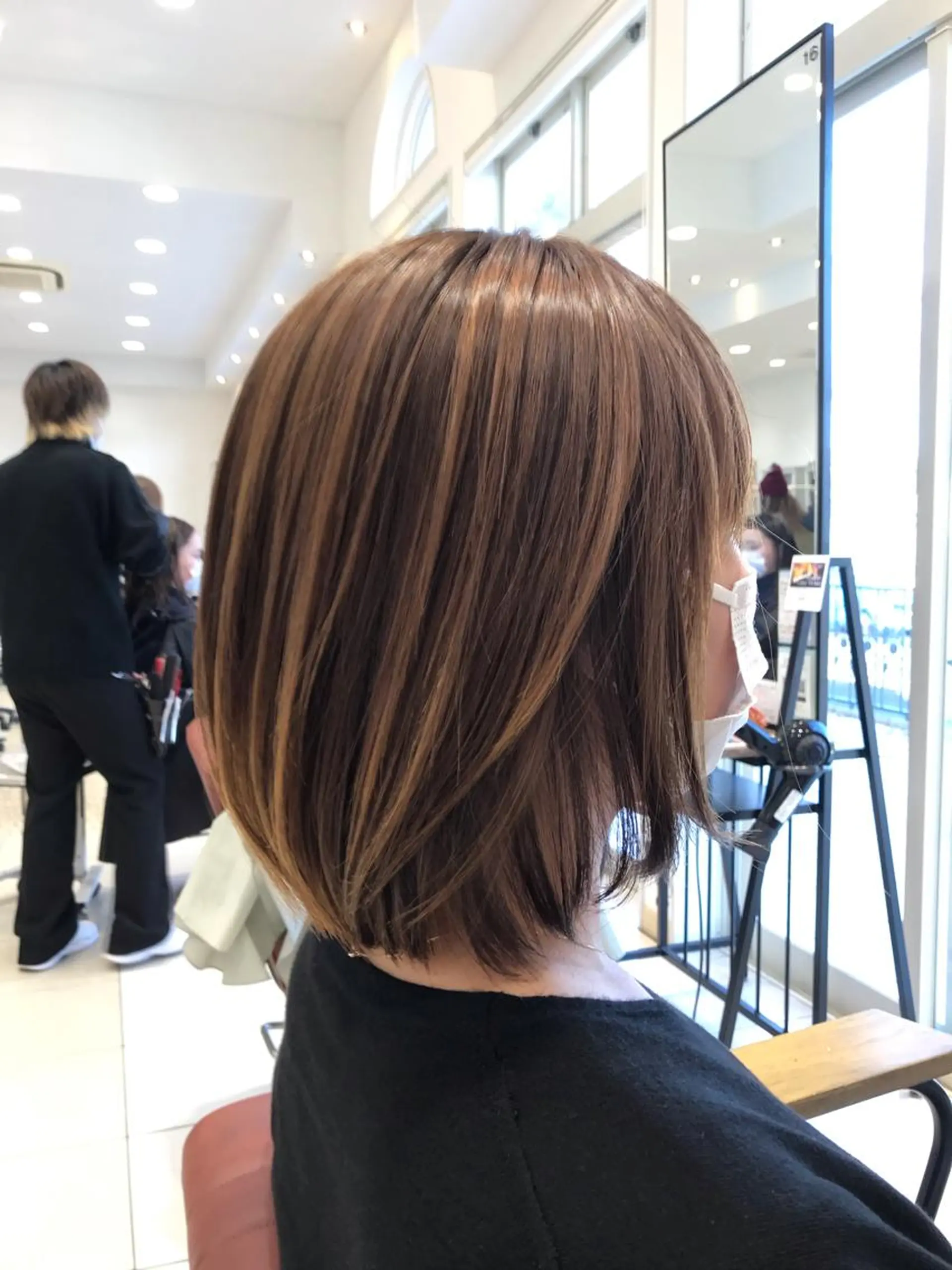 ミディアム カット 縮毛矯正 中野 克也のヘアスタイル