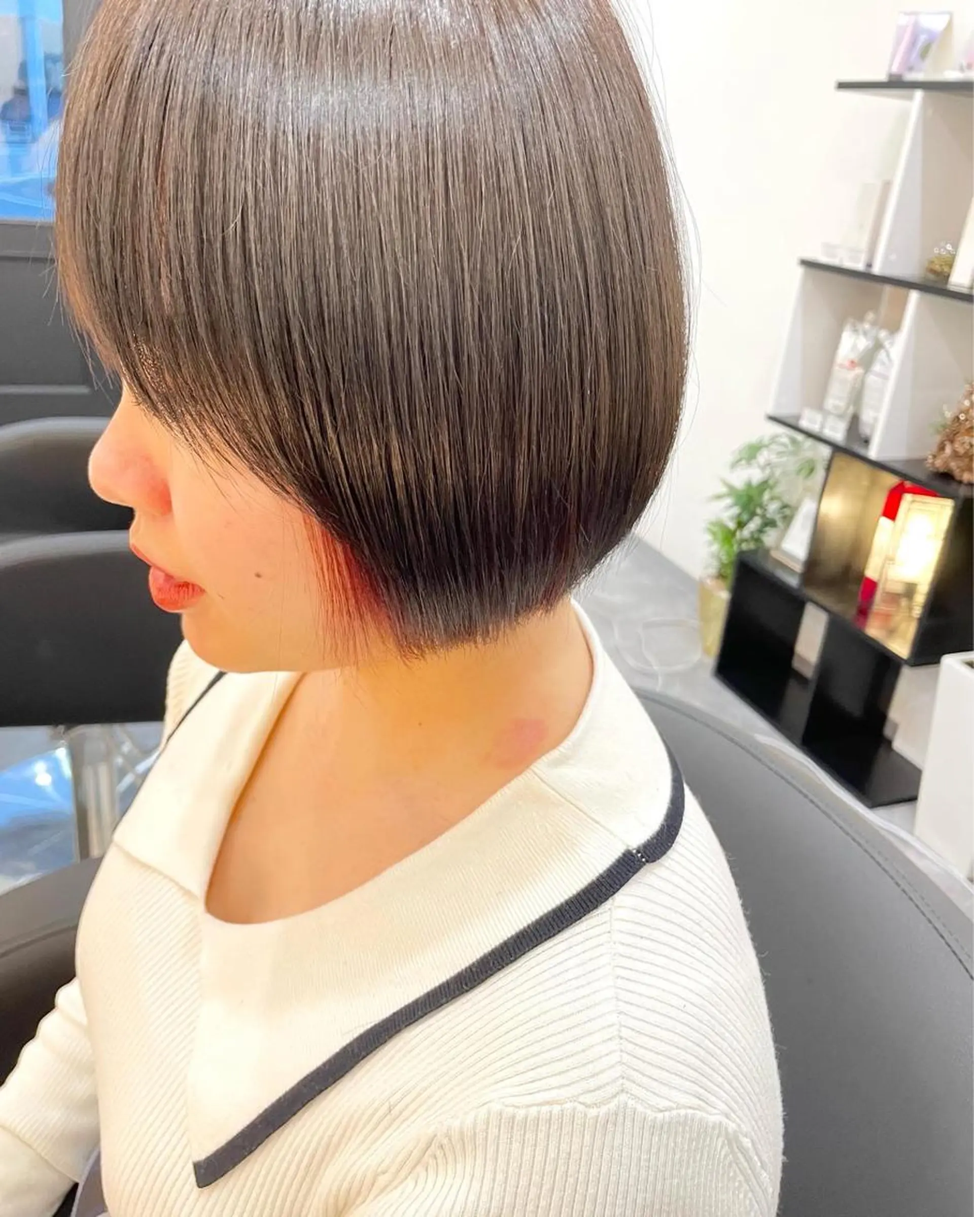 ショート ショートボブ 韓国風カラー ボブ ハイライト 髪質改善 hair terra ce M奈良店のヘアスタイル