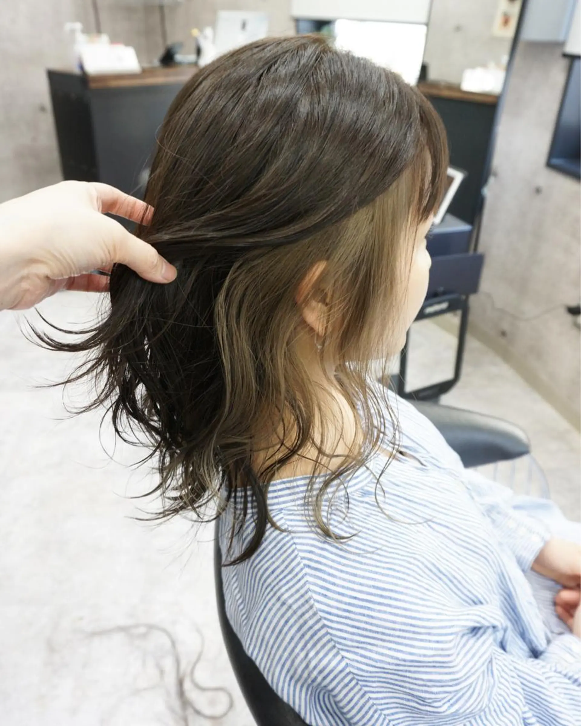 ミディアム カット ヘアカラー トリートメント 羽田 hadaのヘアスタイル