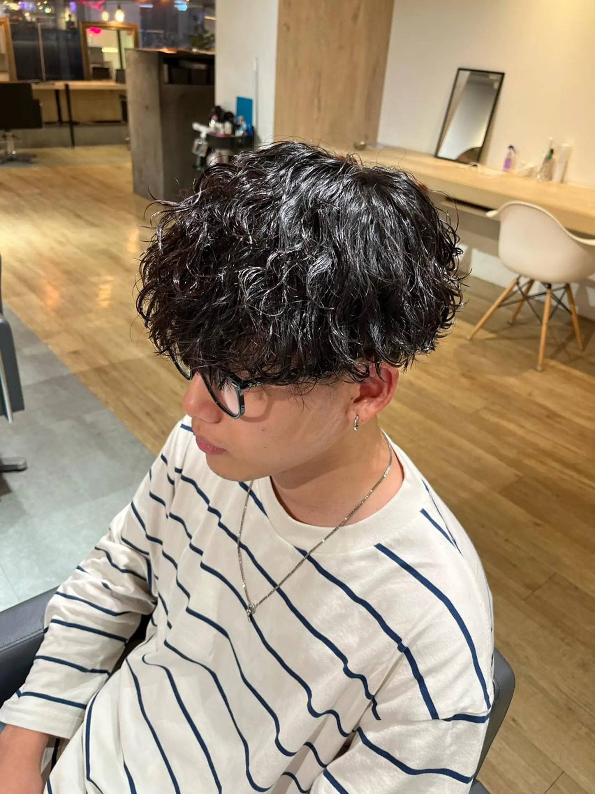 パーマ メンズ メンズパーマ 波巻きパーマ スパイラルパーマ カット パーマ メンズ特化美容師 熊田 鼓汰郎のヘアスタイル