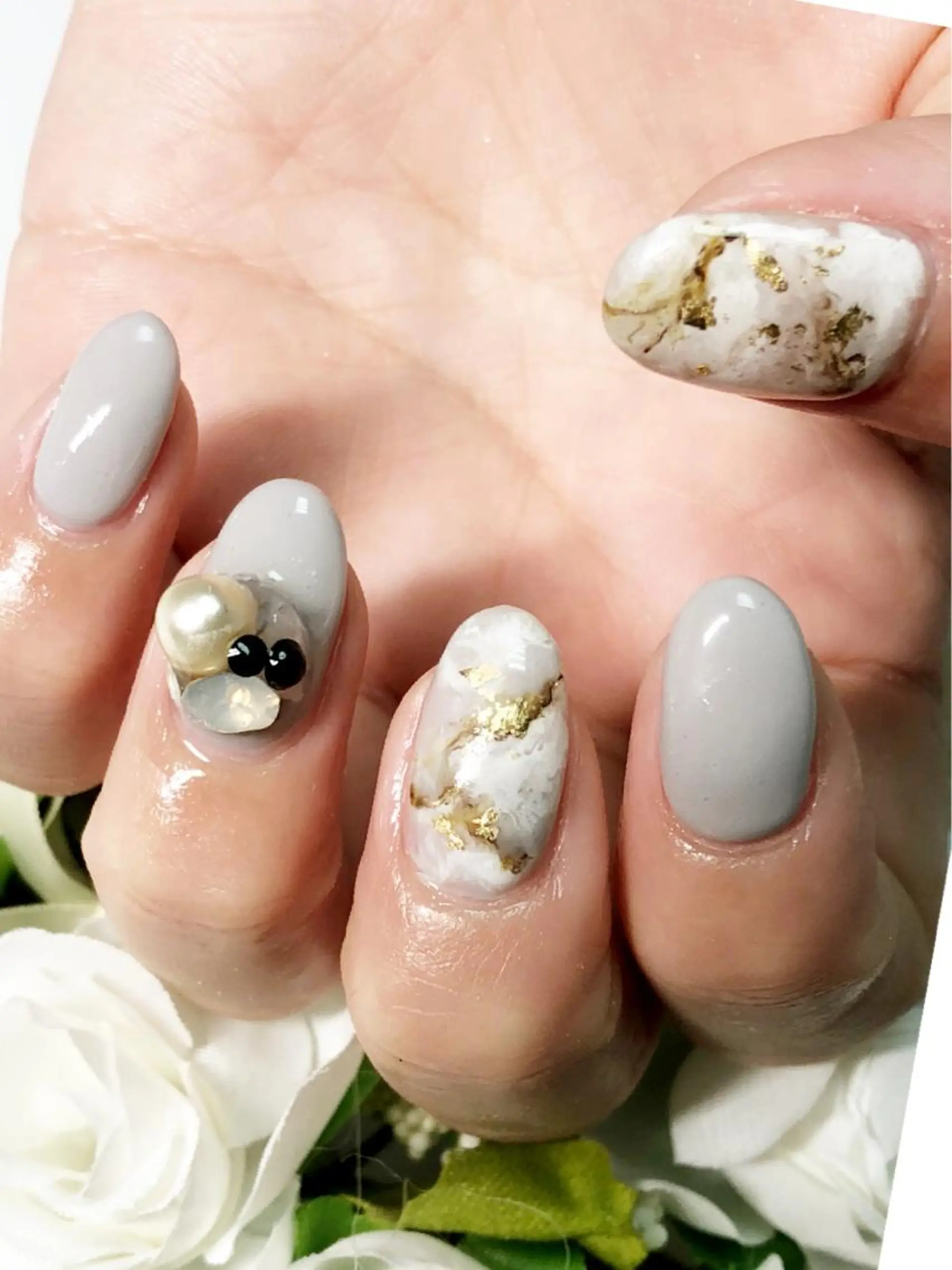 セミロング カラー ネイル 大理石ネイル(マーブル) シンプルネイル ハンドネイル CITRAtotal beautyのネイルデザイン