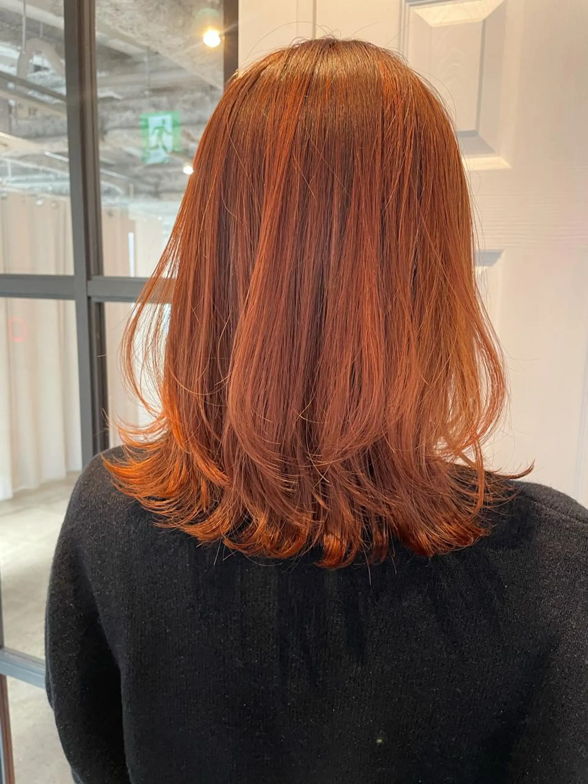 セミロング カラー ハイライトカラー オレンジ ハイライト カット ヘアカラー トリートメント 中目黒🌼 🌼ハナのヘアスタイル