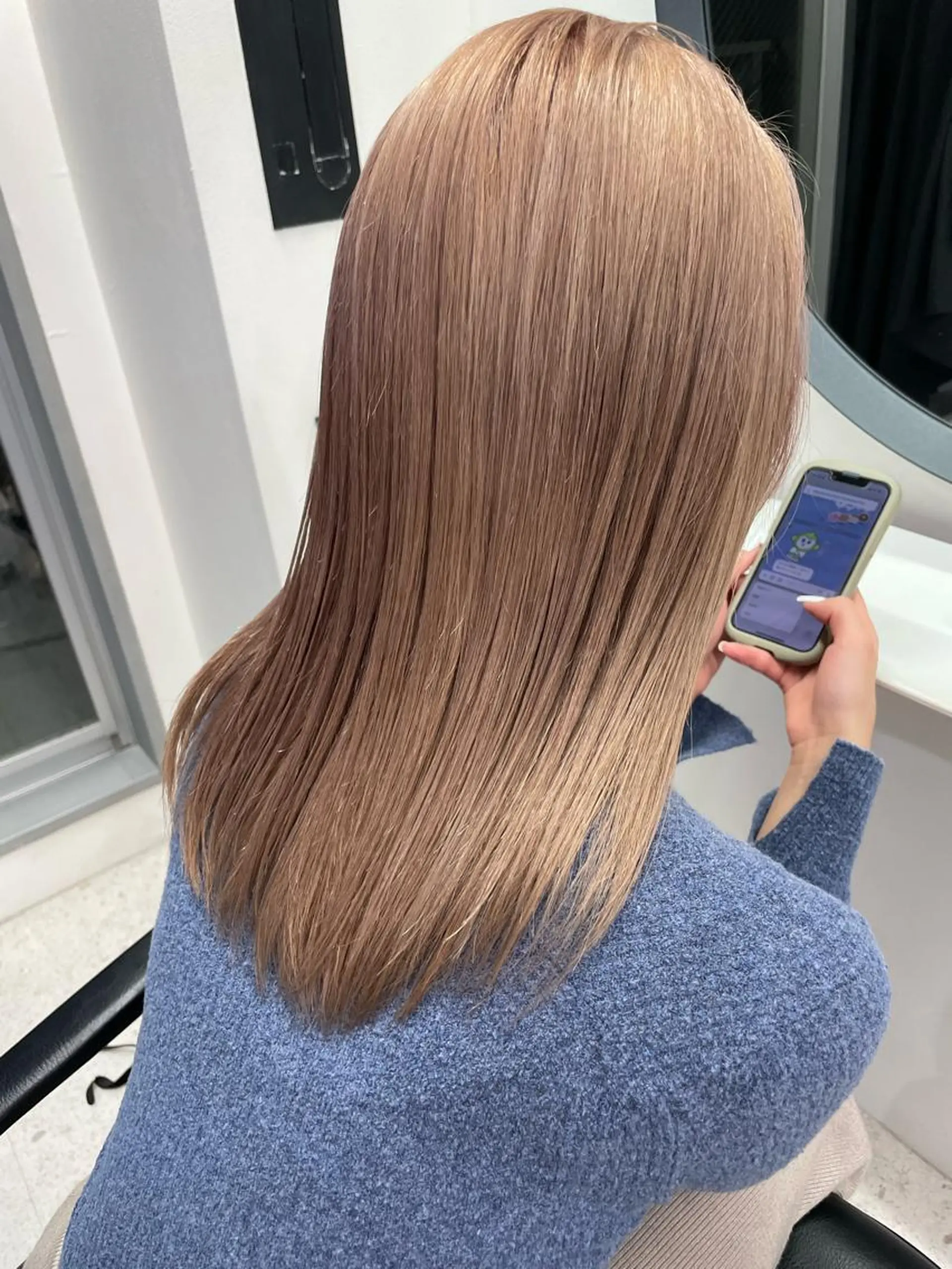 ロング ボブ ハイライト 髪質改善 韓国風ヘア レイヤーカット 🌈新田 みどり🌈のヘアスタイル