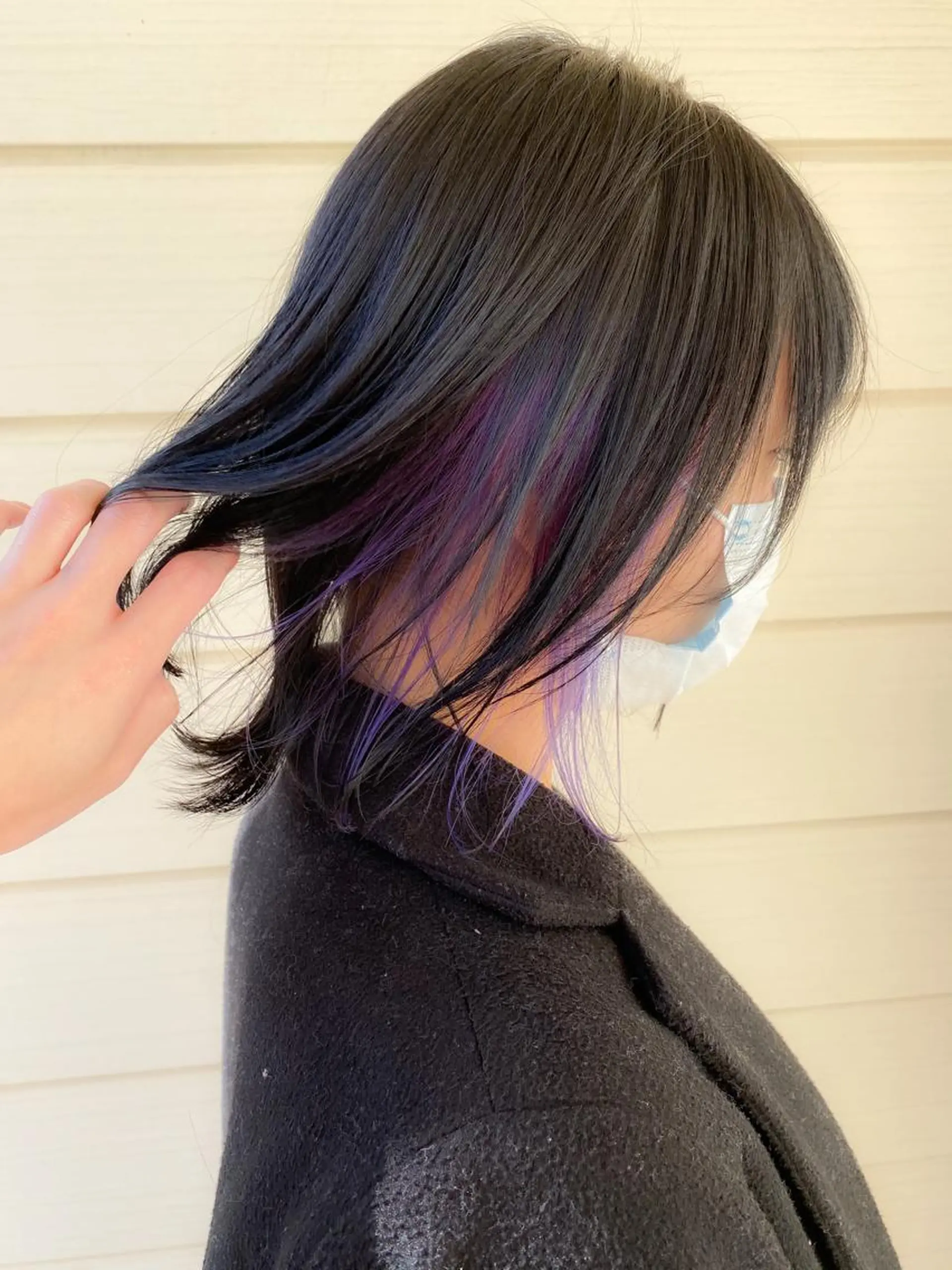 ミディアム パープルカラー y.s.h所属・ハイトーンカラー🌈 メンズパーマ鈴木康平のヘアスタイル