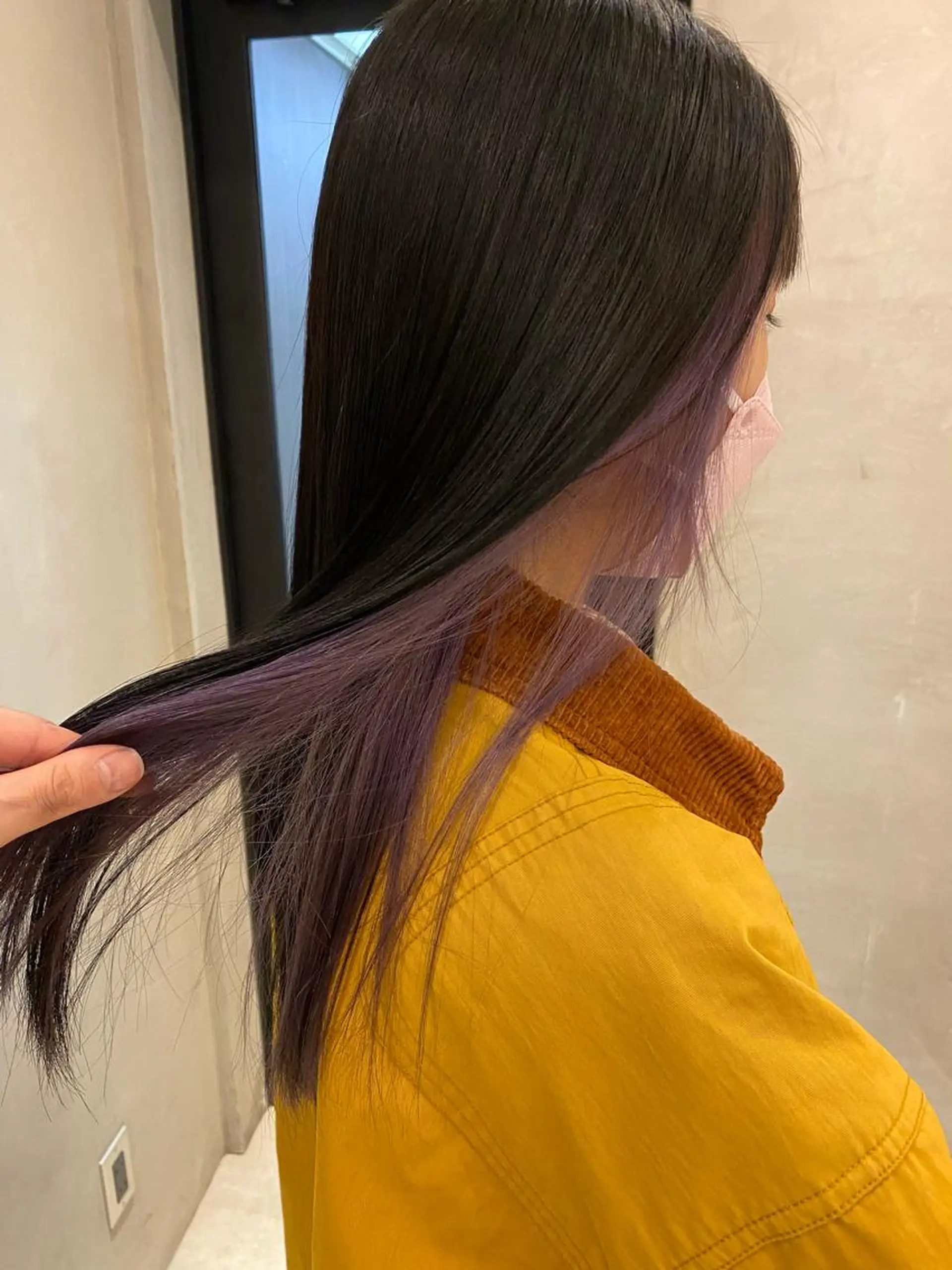 セミロング パープルカラー カット ヘアカラー トリートメント 顔周りcut・ご相談 ＝新宿しずく🇰🇷のヘアスタイル